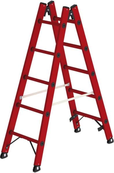 Image de 9900060449 GFK-Stehleiter 2x5 GFK-Sprossen Leiterlänge 1,55 m Arbeitshöhe bis 2,75 m