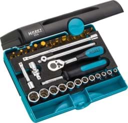 Picture of HAZET Socket set 854 ∙ 1/4 inch (6.3 mm) square, hollow ∙ Outside hexagon traction profile, Inside hexagon profile, Cross recess profile PH, Pozidriv profile PZ, Slot profile ∙ 0.6 x 3.5 – 1.2 x 8 ∙ 3 – 14 ∙ PH1 – PH2 ∙ PZ1 – PZ2 ∙ Number of tools: 30
