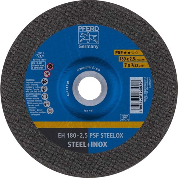 Afbeelding van Trennscheibe EH 180x2,5x22,23 mm gekröpft Universallinie PSF STEELOX für Stahl/Edelstahl