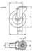 Picture of LENKROLLE OHNE FESTSTELLSYSTEM, D=125, B=40, STAHL, MIT WEICHGUMMIREIFEN, KOMP:GUMMI
