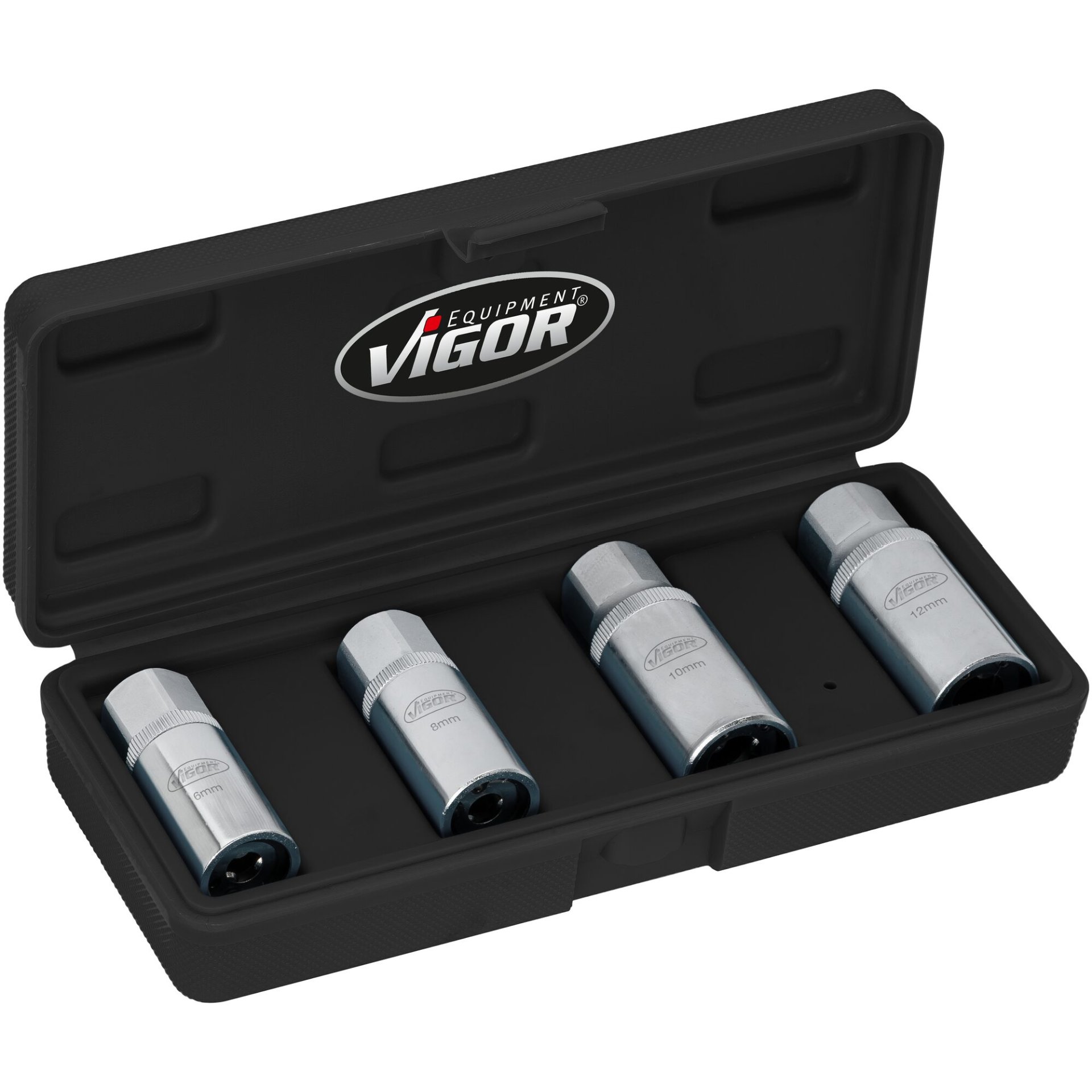VIGOR Stehbolzenausdreher-Satz ∙ V6412/4 ∙ 1/2 Zoll (12,5 mm) Vierkant hohl ∙ 4-teilig ∙ Anzahl Werkzeuge: 4