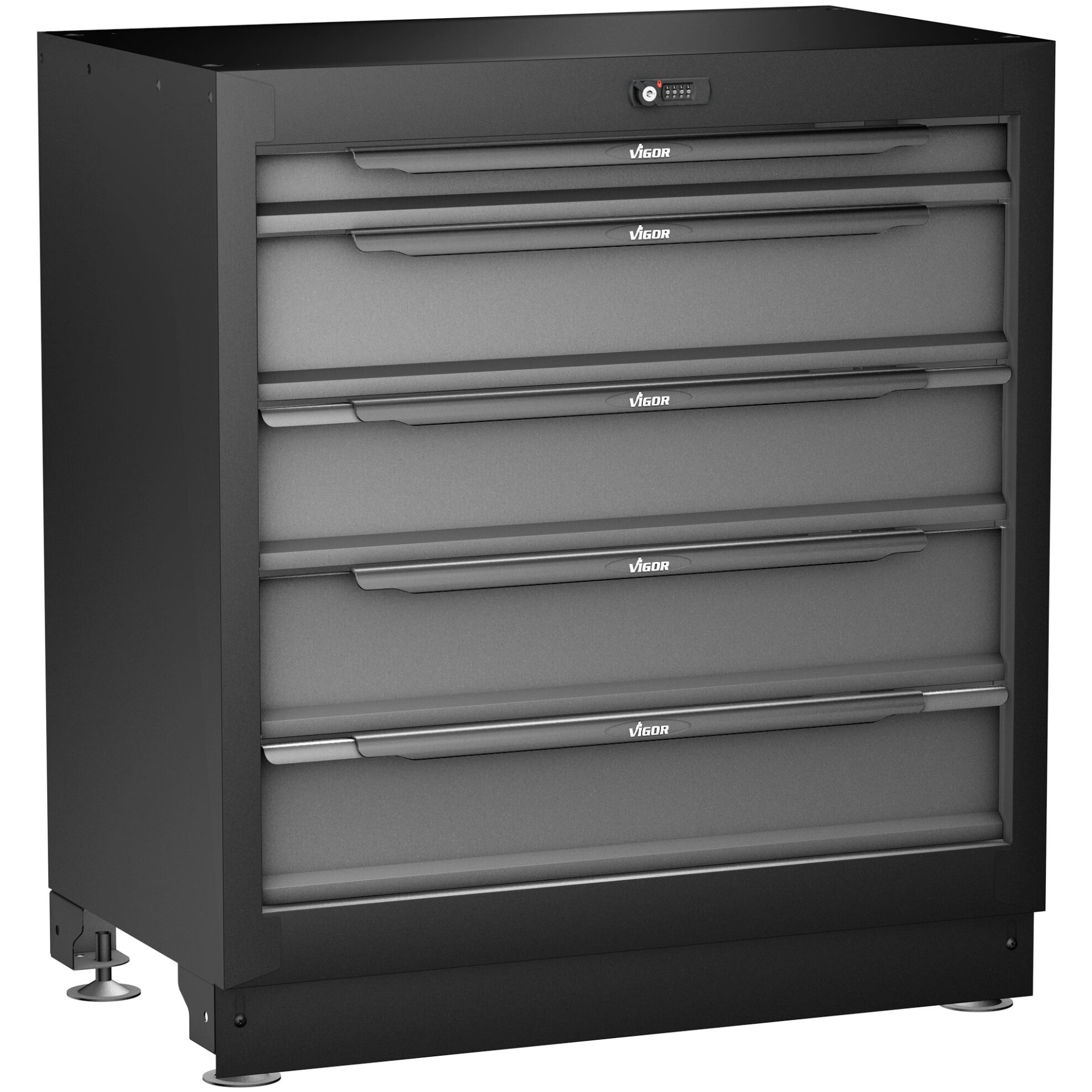VIGOR Schubladen-Unterschrank ∙ 5 Schubladen ∙ 861 mm ∙ V6000-031XL ∙ L x B x H: 861 mm x 500 mm x 953 mm