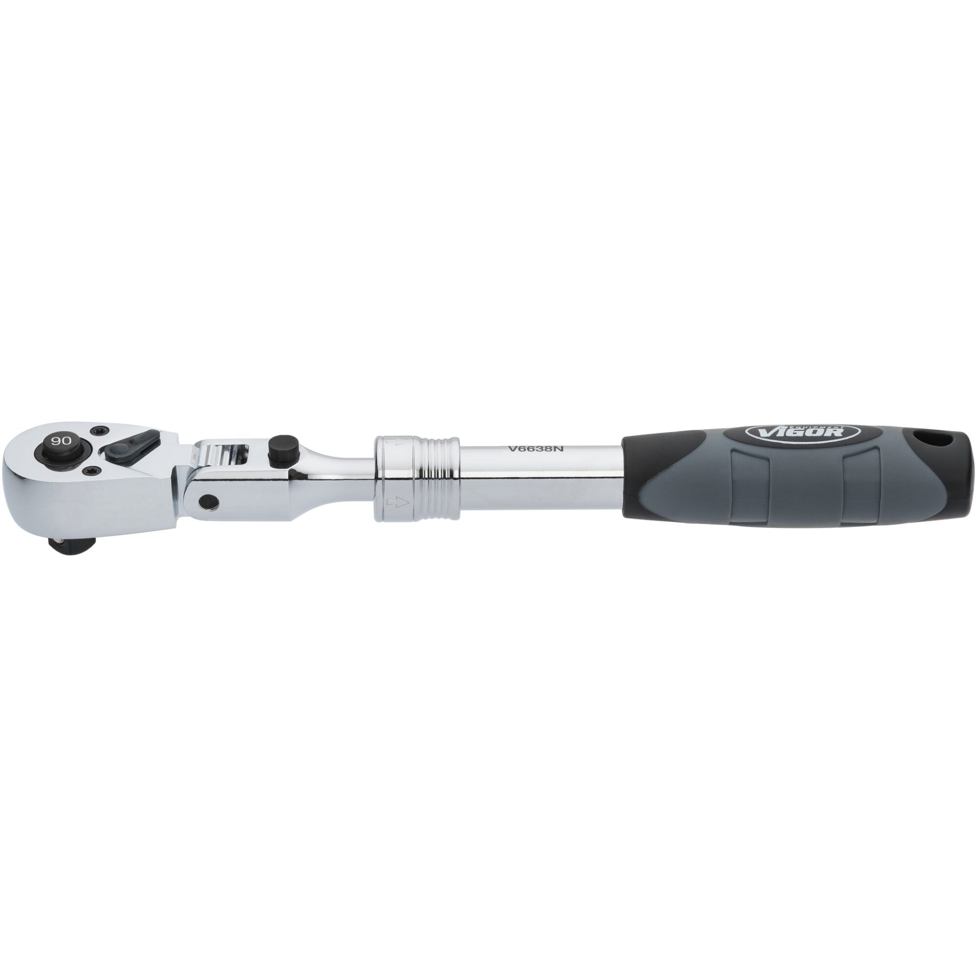 VIGOR Teleskop Gelenk-Umschaltknarre ∙ V6638N ∙ 3/8 Zoll (10 mm) Vierkant massiv ∙ 350 mm