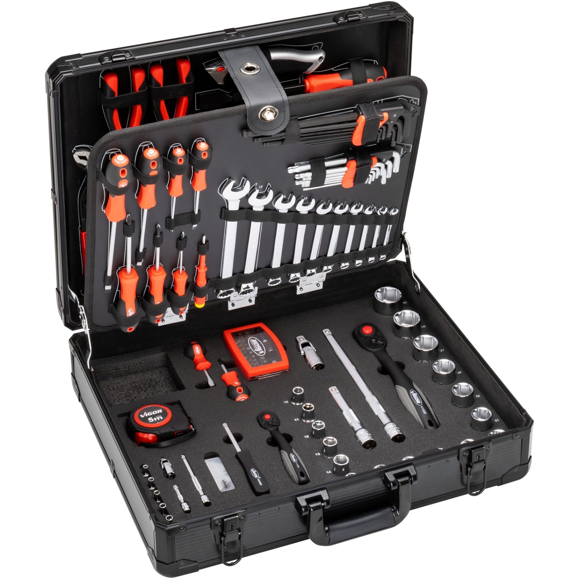 VIGOR Werkzeugkoffer ∙ universal ∙ V2542N ∙ 144-teilig ∙ Anzahl Werkzeuge: 144
