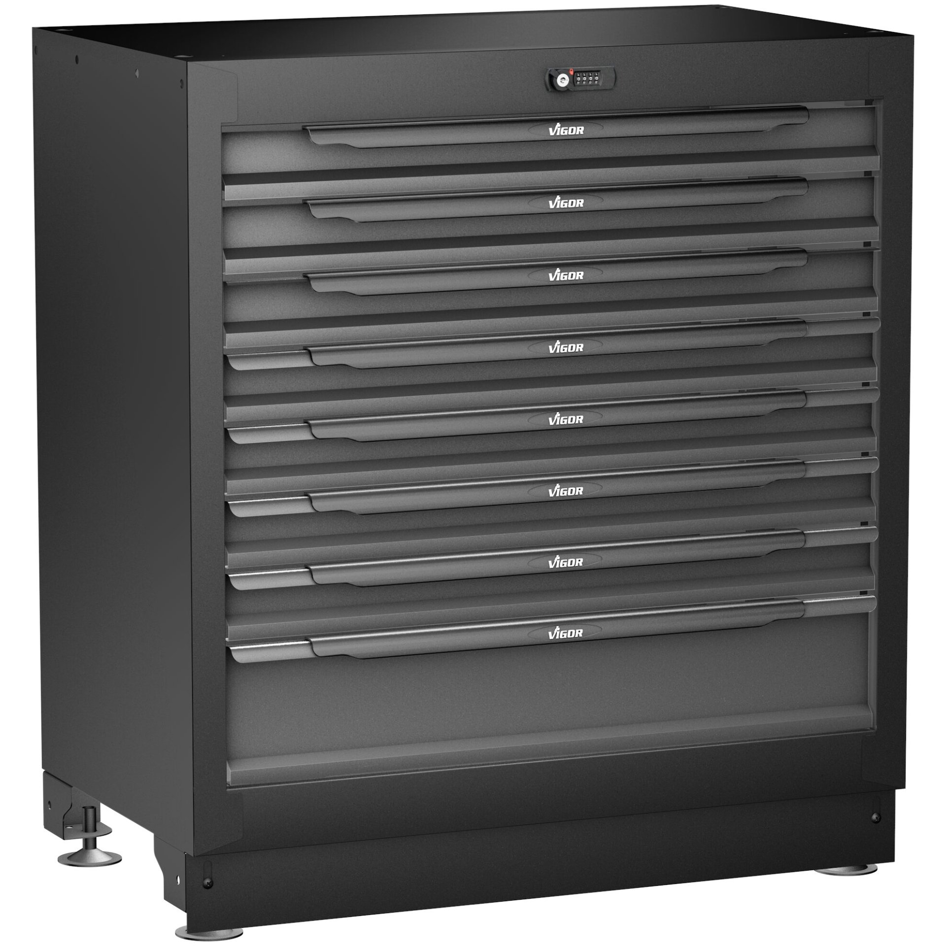VIGOR Schubladen-Unterschrank ∙ 8 Schubladen ∙ 861 mm ∙ V6000-032XL ∙ L x B x H: 861 mm x 500 mm x 953 mm