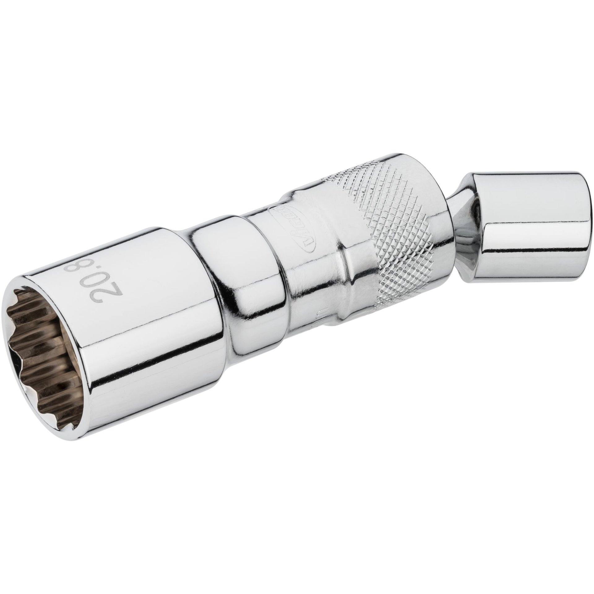 VIGOR Zündkerzen-Einsatz ∙ V7002-20.8 ∙ 3/8 Zoll (10 mm) Vierkant hohl ∙ Außenprofil Doppelsechskant ∙ SW 20,8 mm