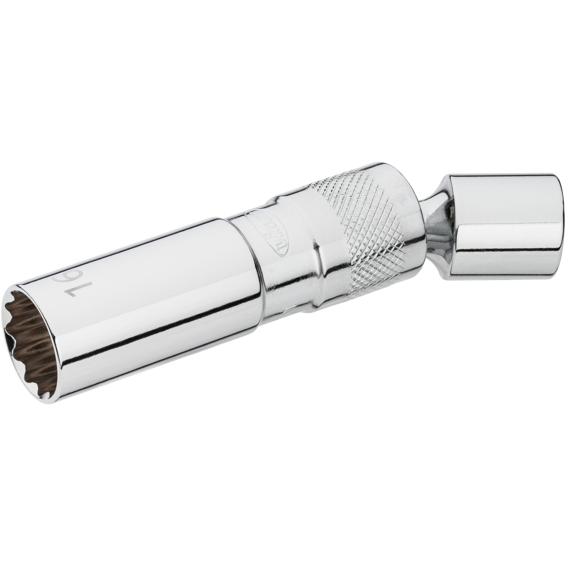 VIGOR Zündkerzen-Einsatz ∙ V7002-16 ∙ 3/8 Zoll (10 mm) Vierkant hohl ∙ Außenprofil Doppelsechskant ∙ SW 16 mm