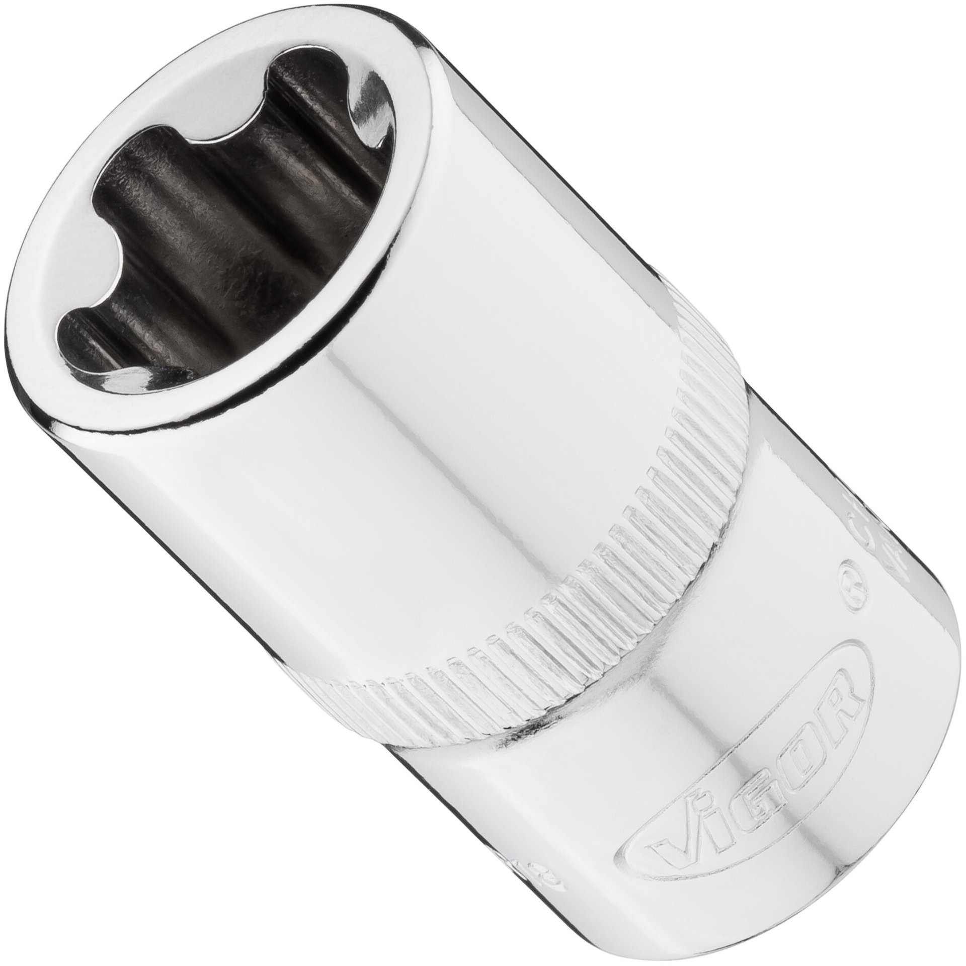 VIGOR Steckschlüsseleinsatz ∙ V7920-EPR ∙ 1/2 Zoll (12,5 mm) Vierkant hohl ∙ Außenprofil mit 5 abgerundeten Flanken (TORX®-ähnlich) ∙ SW E