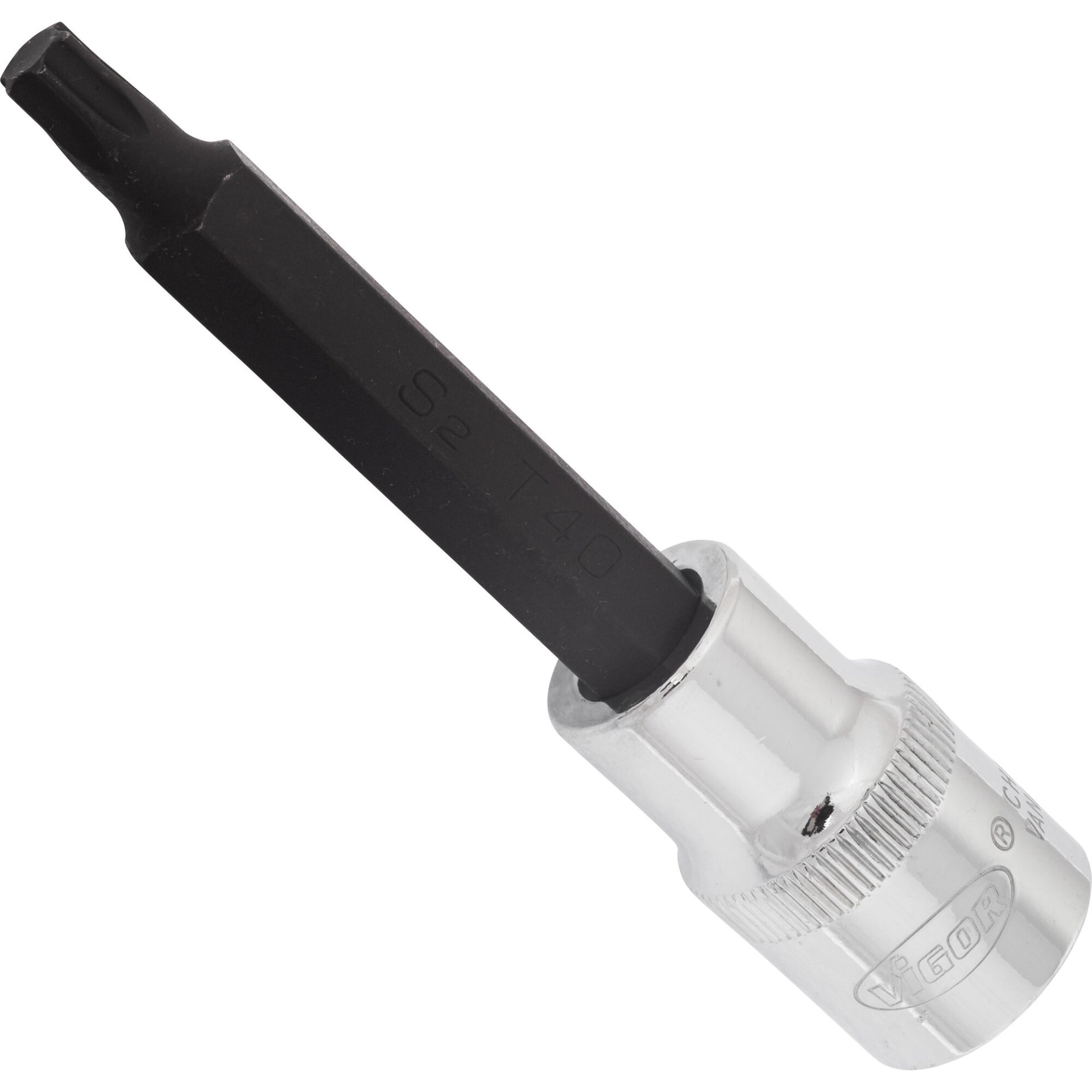 VIGOR Schraubendrehereinsatz ∙ V2167 ∙ 1/2 Zoll (12,5 mm) Vierkant hohl ∙ Innen TORX® Profil ∙ SW T40
