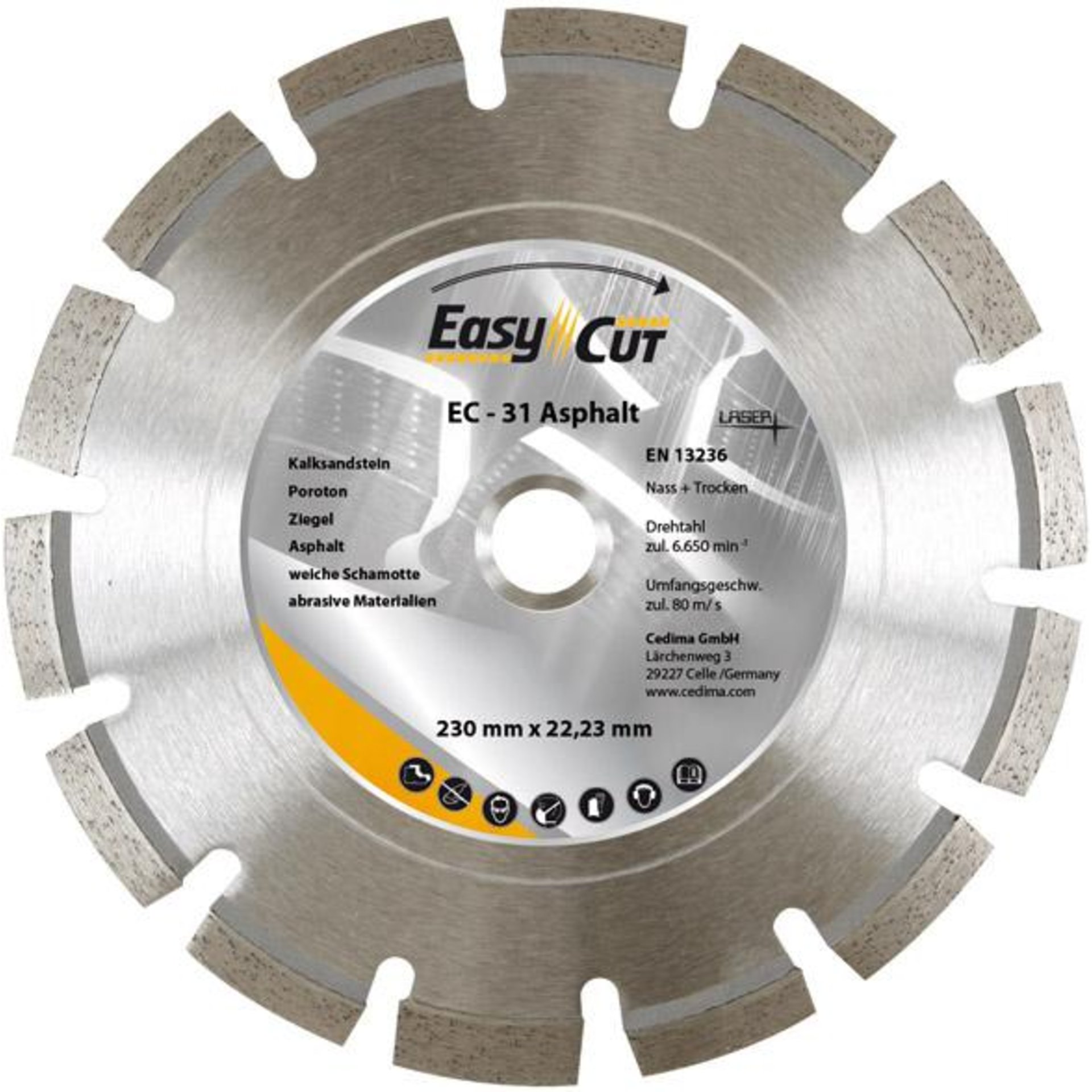 Trennscheibe Diamant EC-31 230x2,4x10x22,23mm CEDIMA