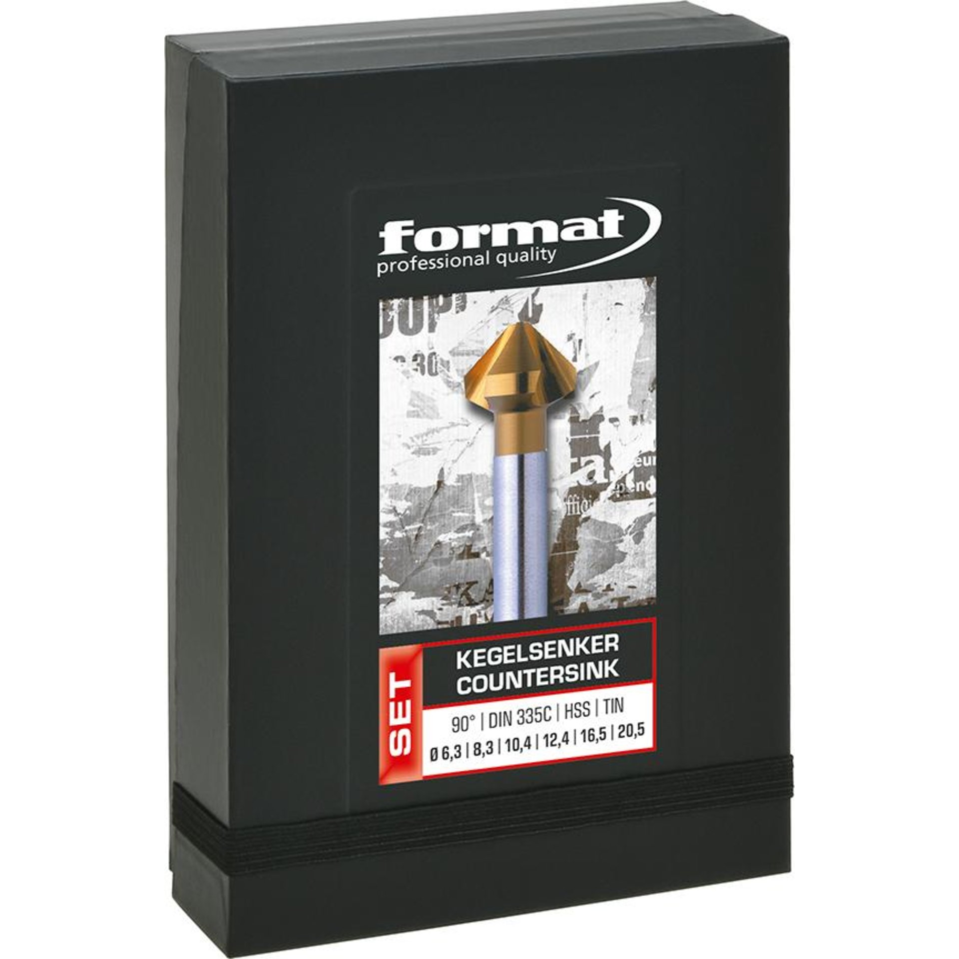 Kegelsenker-Set TiN Form C 90° 6,3-20,5mm FORMAT