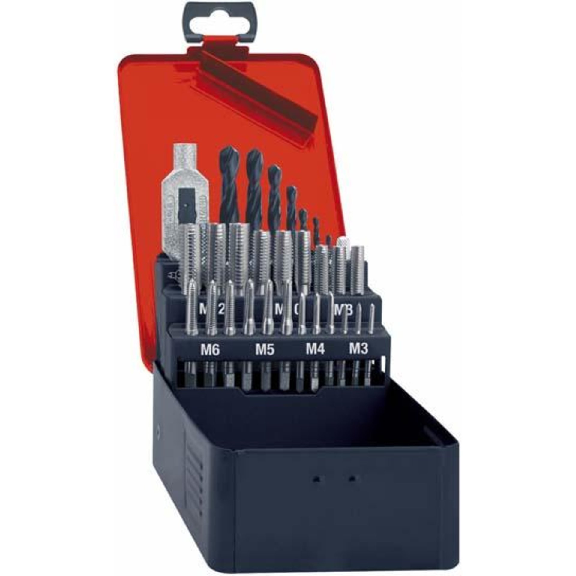 Handgewindebohrer-Set DIN352 HSS + Kernlochbohrer M3-12 FORMAT