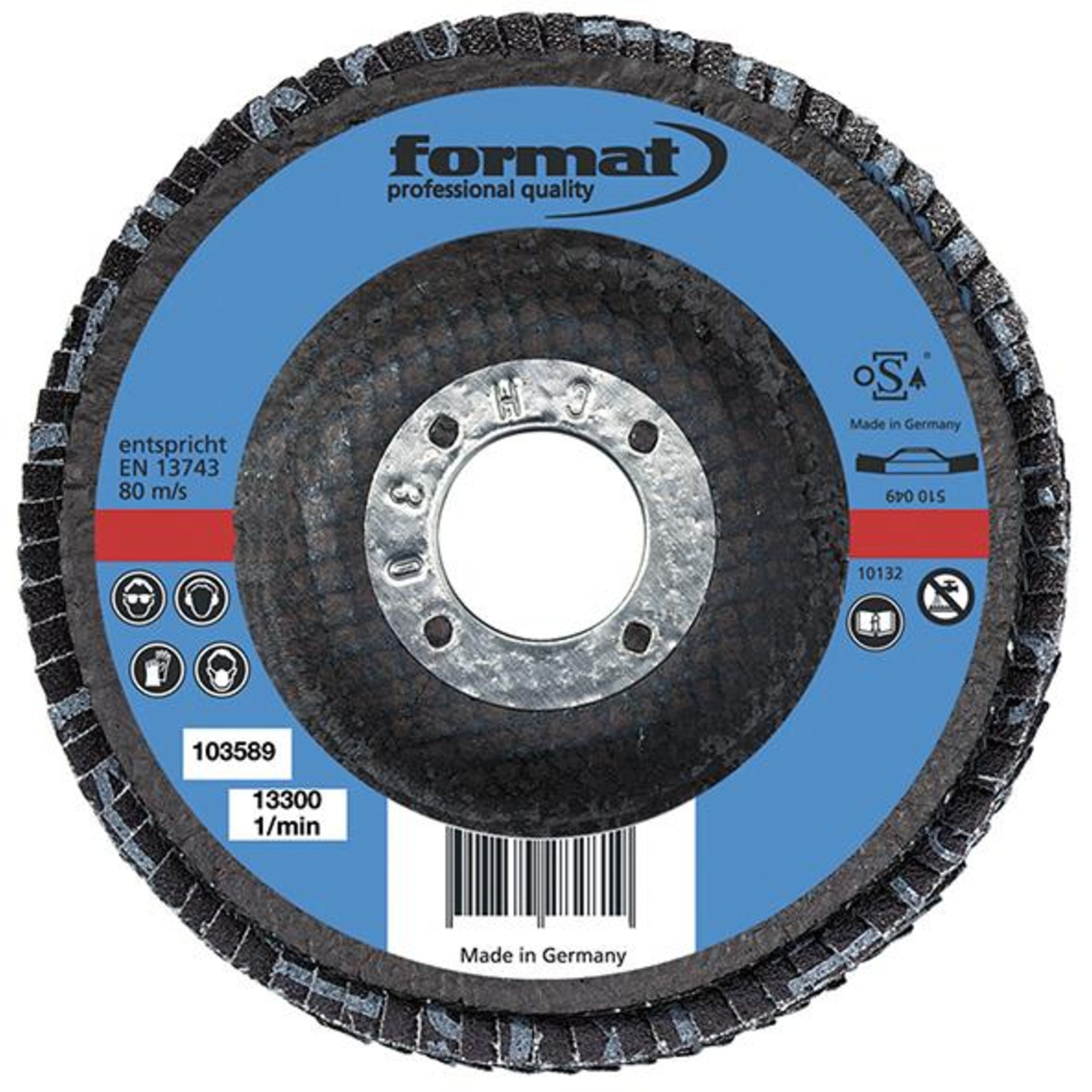 Fächerschleifscheibe, Zirkonkorund, Ø 115 mm, 12° gewölbt