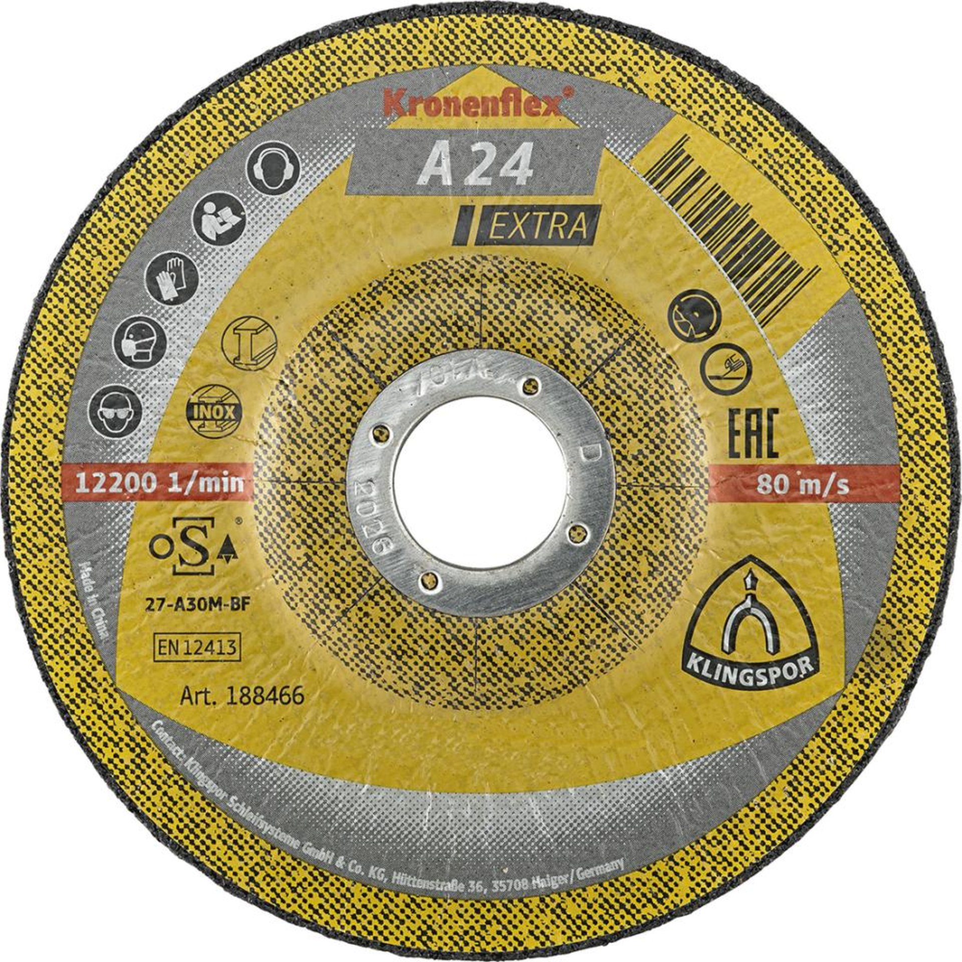 Schruppscheibe gekröpft A24 Extra 115x6mm KLINGSPOR