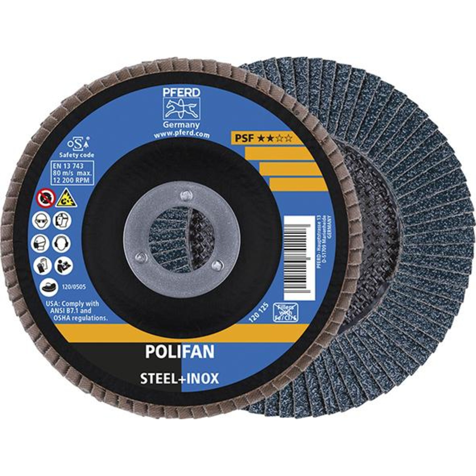 POLIFAN-Fächerschleifscheibe, Zirkonkorund