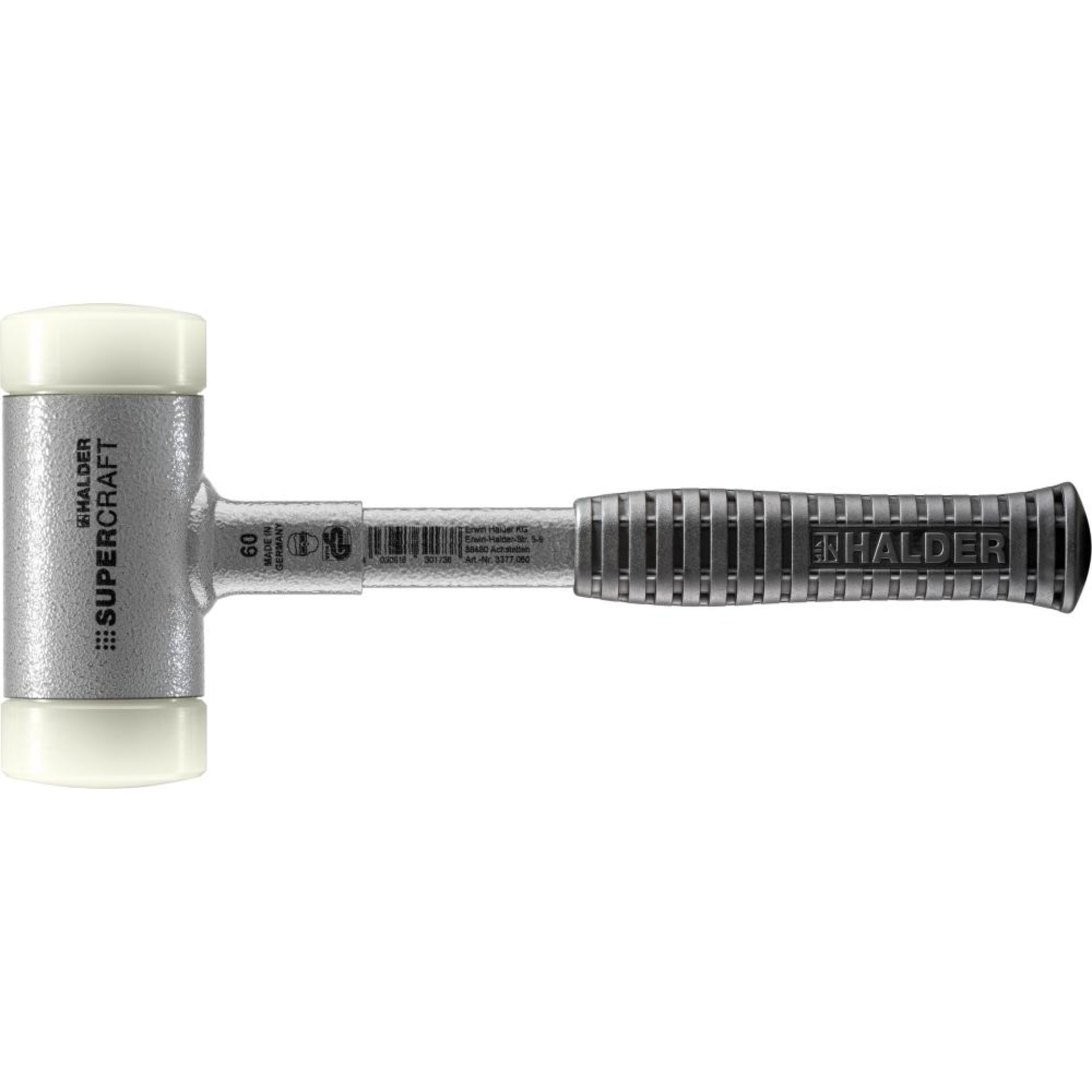 Schonhammer mit Stahlrohrstiel rückschlagfrei 60mm HALDER Supercraft