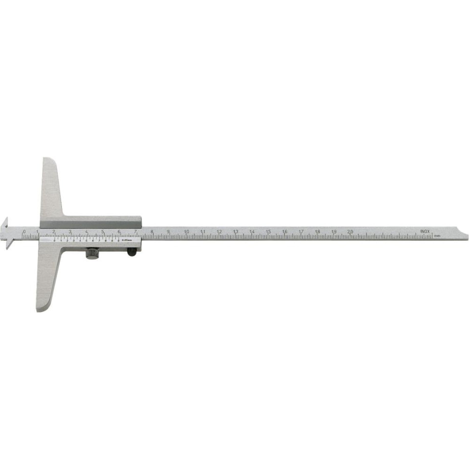Tiefenmessschieber mit doppelseitig abgesetzter Messstange, Ablesung 0,02 mm