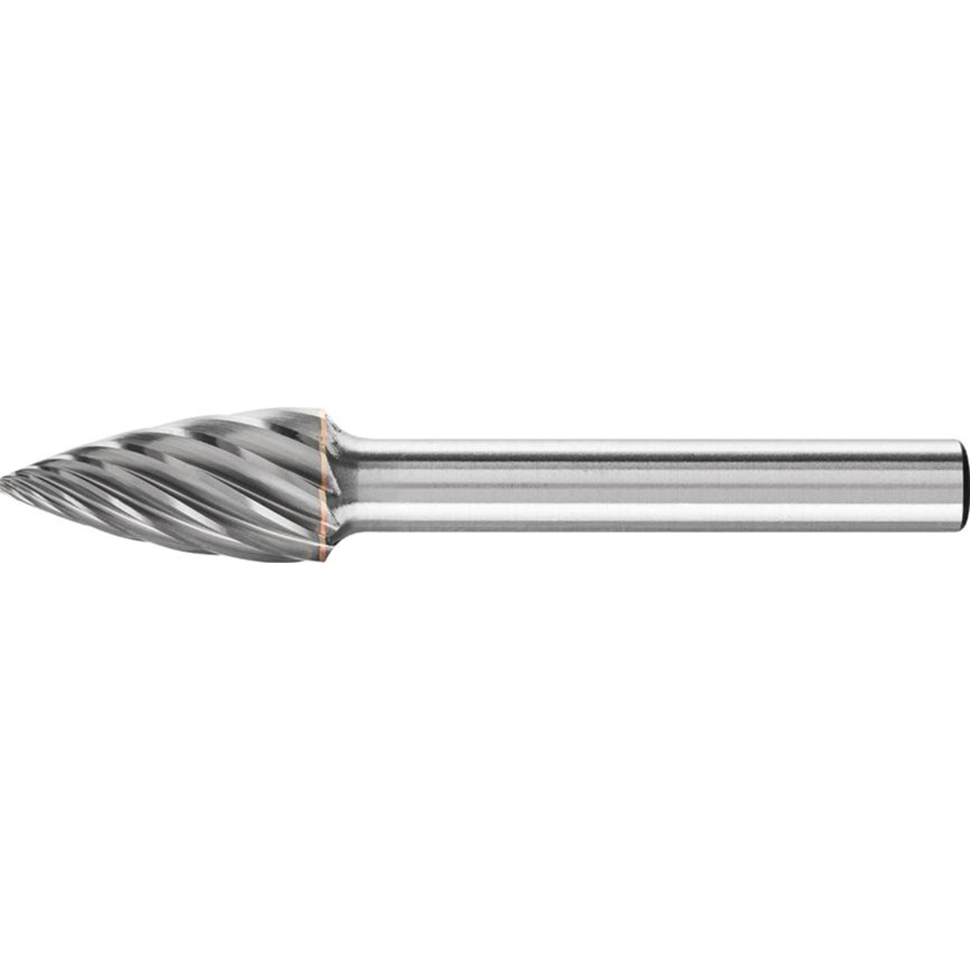 Hartmetallfrässtift (Rotorfräser) DIN 8033 – Schaft-Ø 6 mm, Spitzbogenform SPG, Zahnung INOX