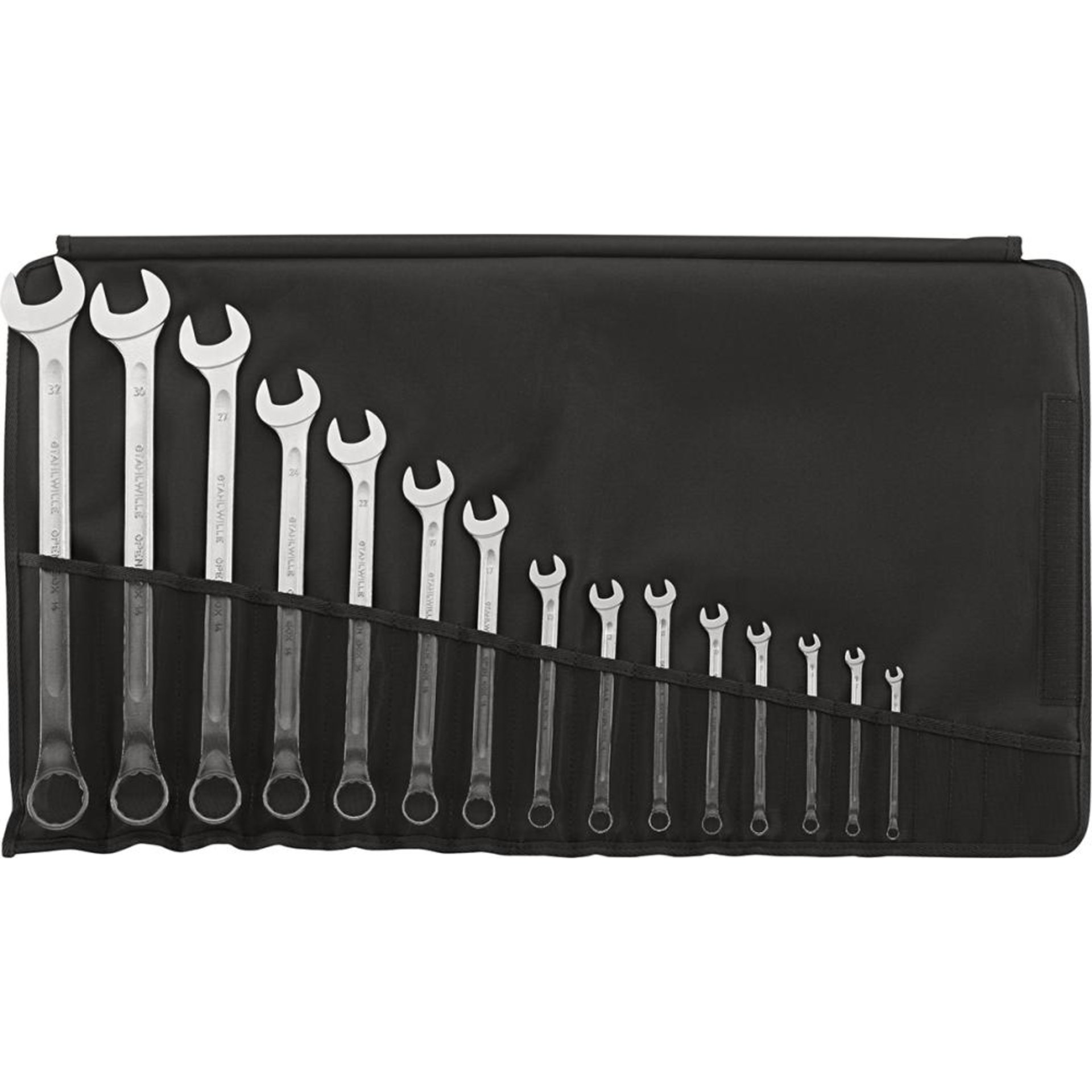 Ringmaulschlüssel-Satz DIN3113B 6-32mm 15-teilig in Rolltasche Stahlwille