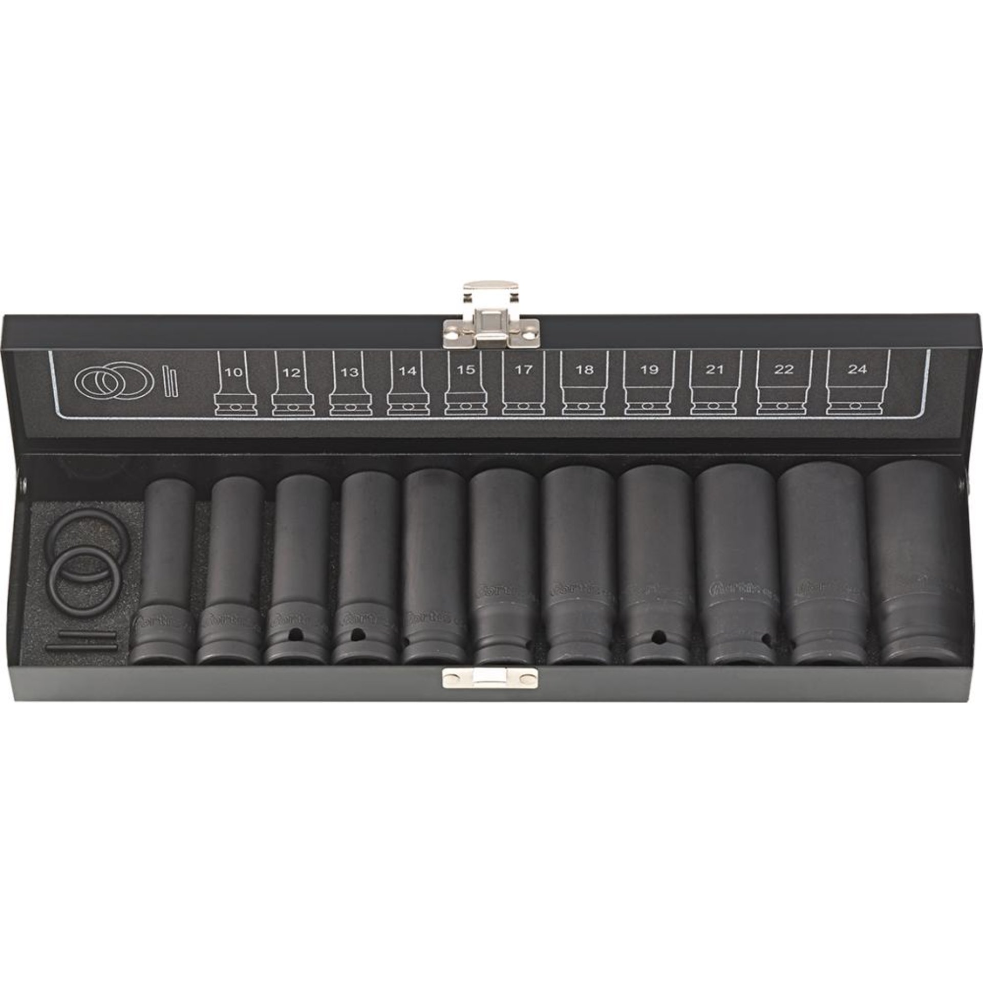 Kraft- Steckschlüssel-Satz 1/2" 15-teilig lang FORTIS