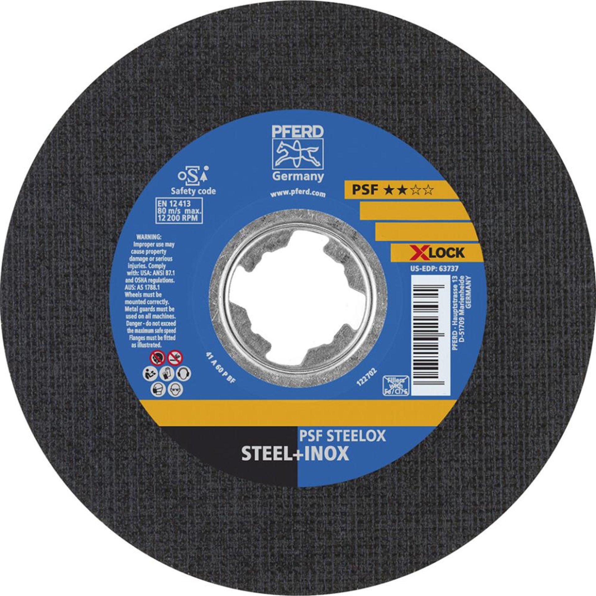 Trennscheibe PSF X-LOCK STEELOX 125x1mm Pferd