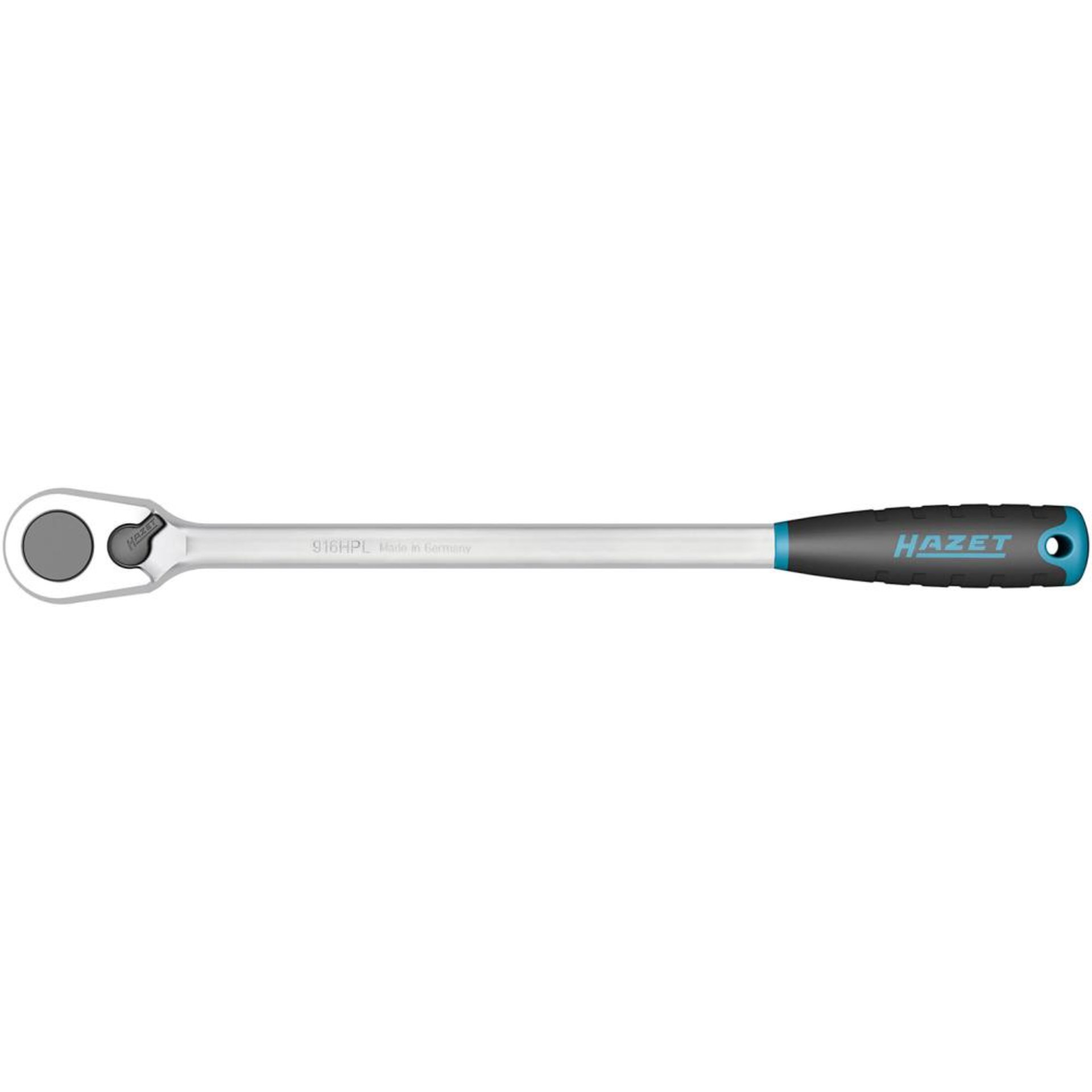 HAZET HiPer fine-tooth reversible ratchet ∙ long 916HPL ∙ 1/2 inch (12.5 mm) square, solid ∙ 415 mm