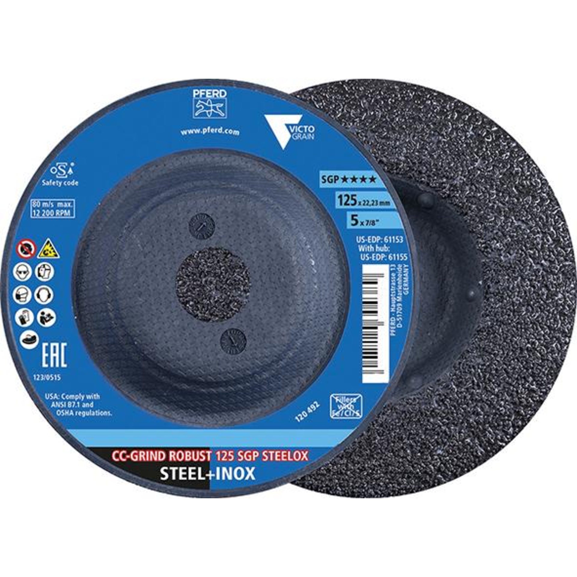 Schleifscheibe SGP CC-GRIND-ROBUST STEELOX 125mm VICTOGRAIN Pferd