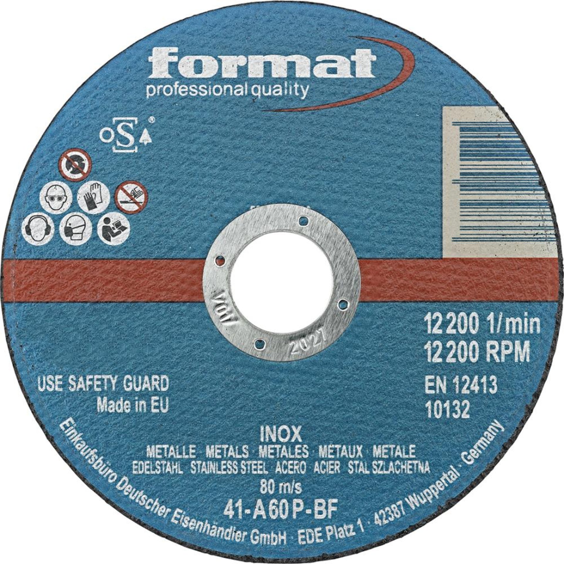 Trennscheibe gerade für V2A 125x1mm FORMAT