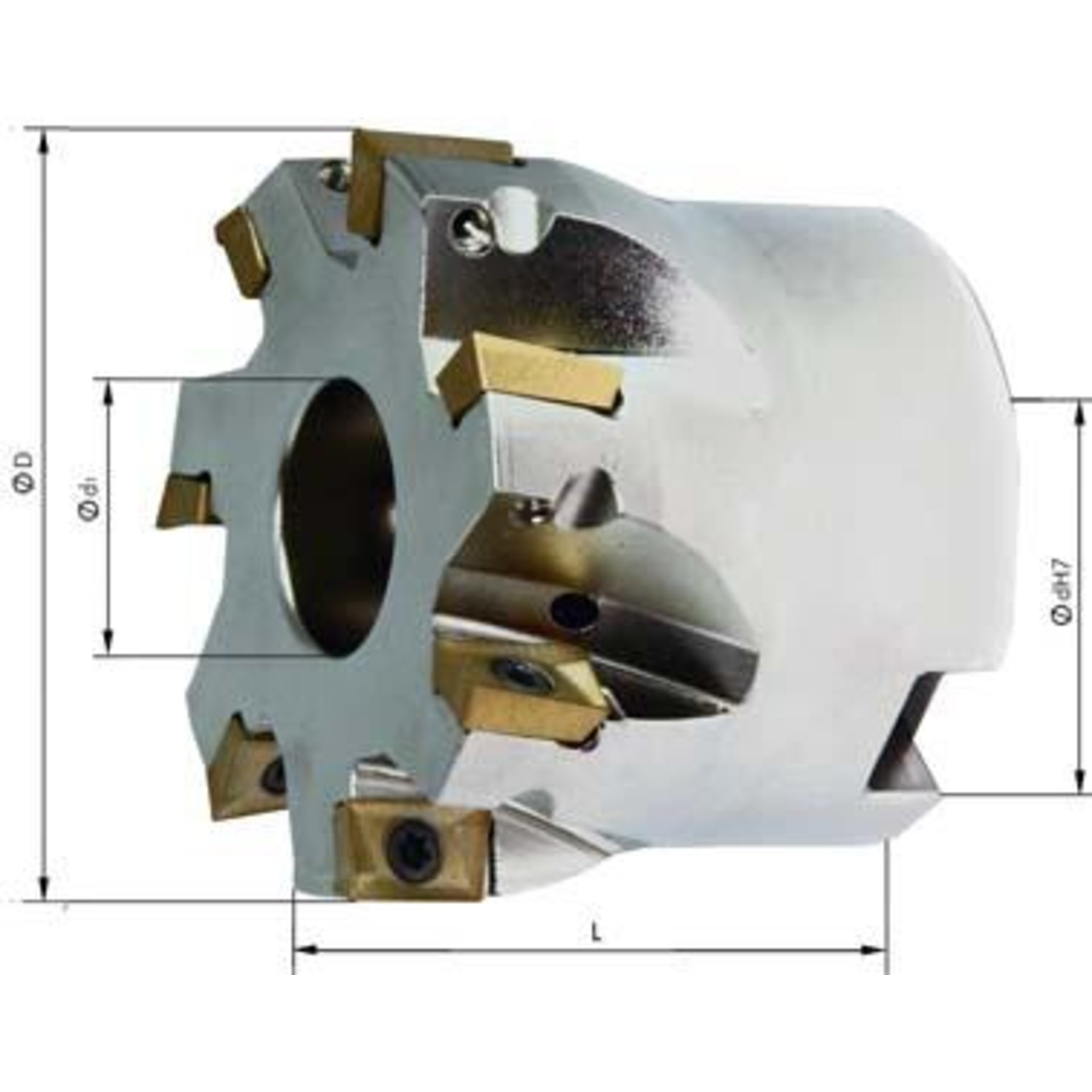 Aufsteck-Eckmesserkopf D63mm Z8 für APKT/APMT 1003. FORMAT