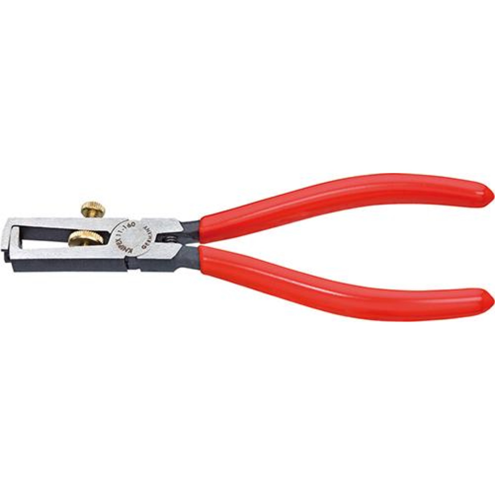 KNIPEX 11 01 160 Abisolierzange mit Öffnungsfeder, universal mit Kunststoff überzogen schwarz atramentiert 160 mm