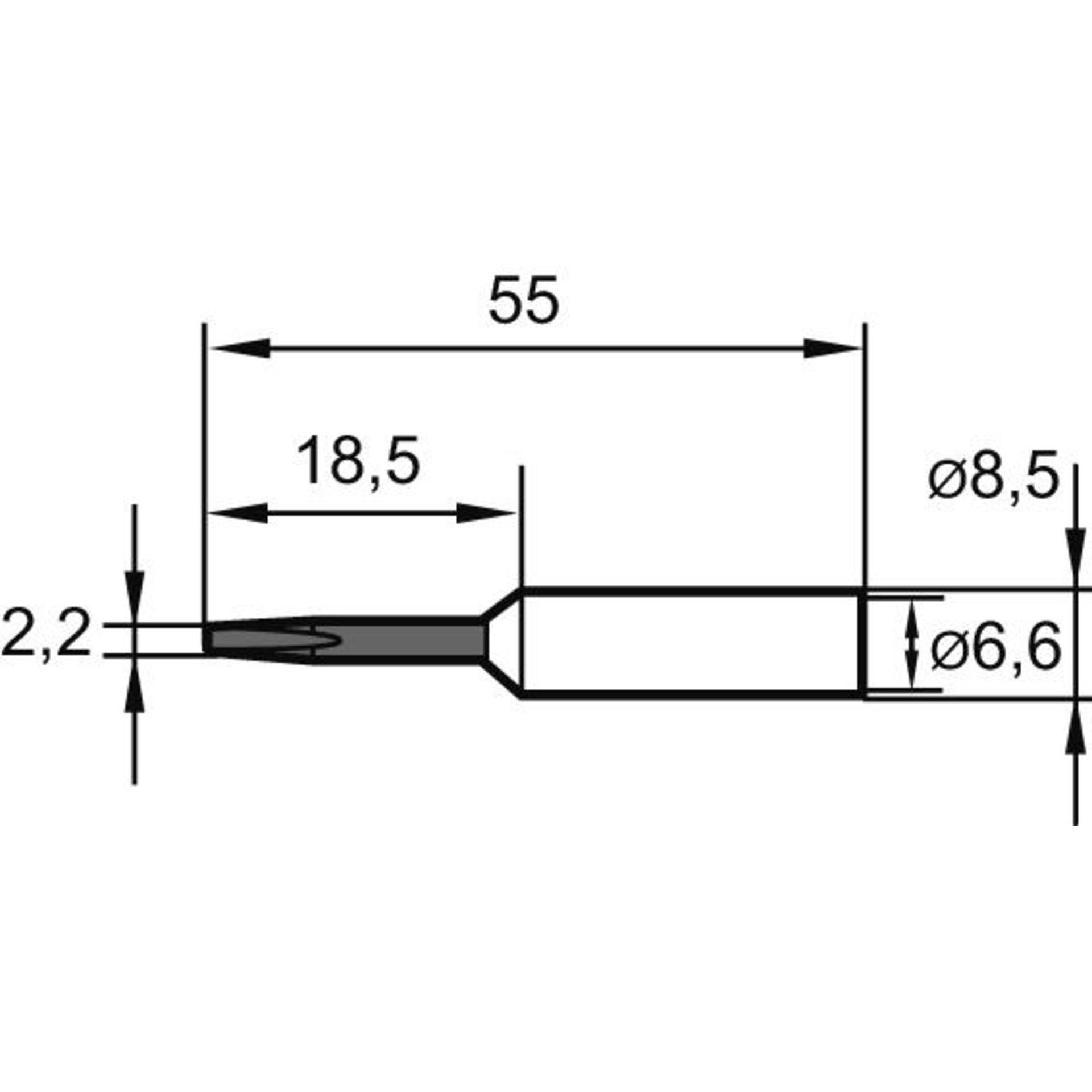 Lötspitze ERSADUR Nr. 8322,2 mm meißel, verlängertErsa