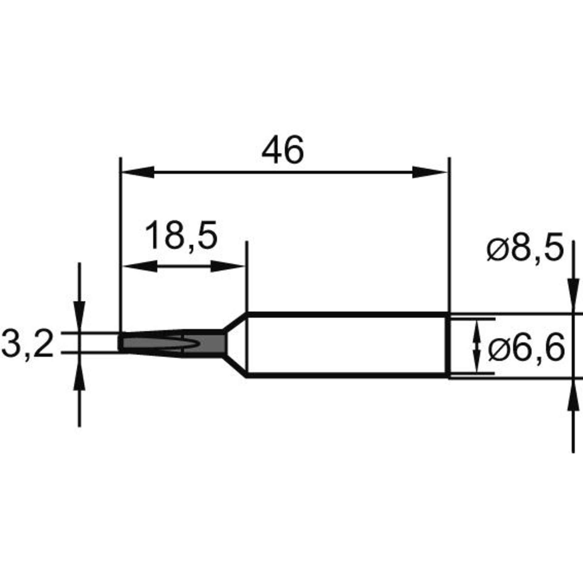 Lötspitze ERSADUR Nr. 8323,2 mm, meißel Ersa