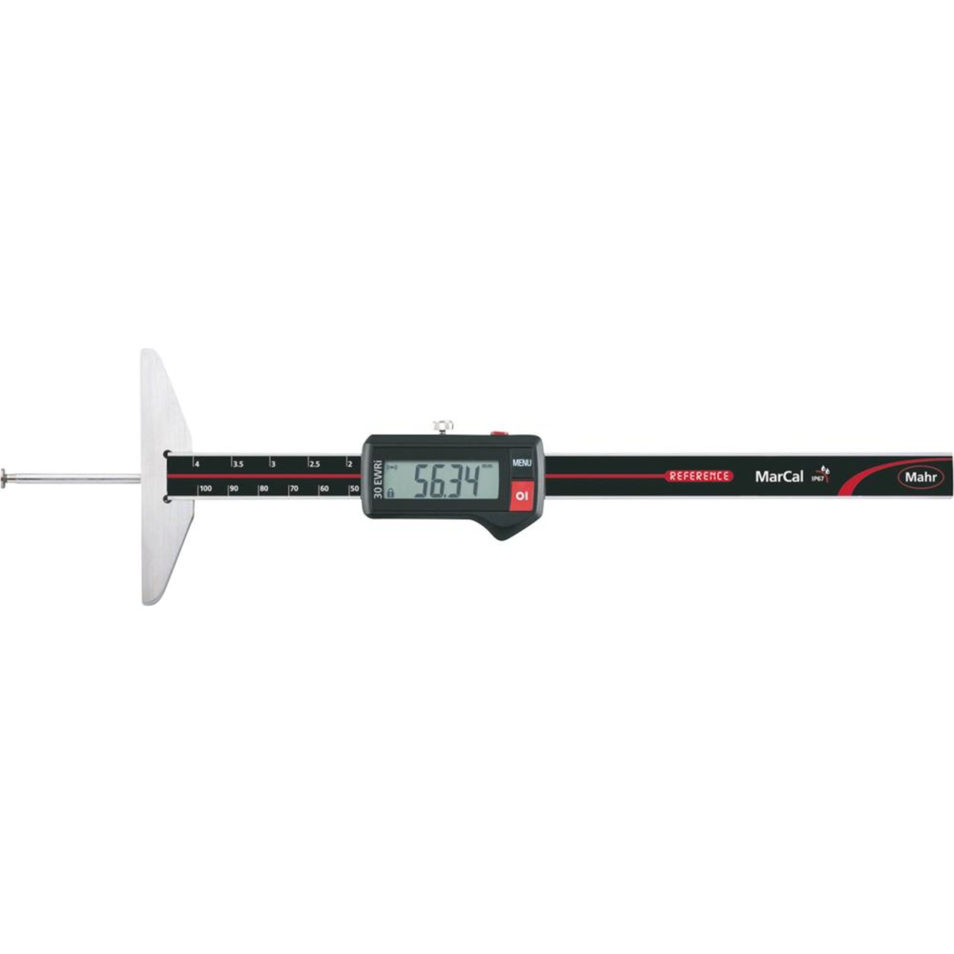 Dig.-Tiefenmessschieber 30EWRi-N IP67 100mm mit Tellermesseinsatz Int.-Wireless MAHR
