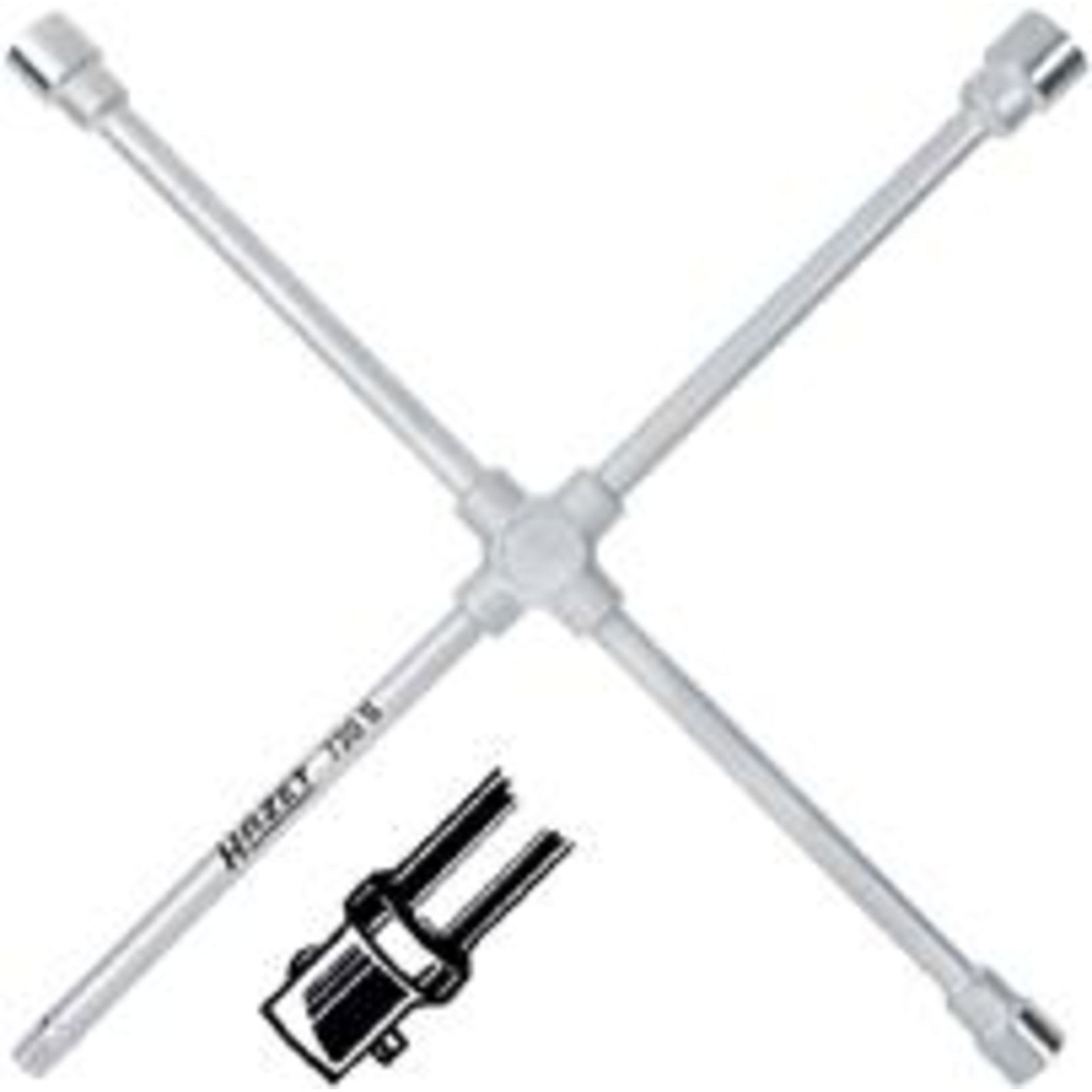 HAZET Kruissleutel 720S ∙ Buiten-zeskant-profiel ∙ SW 24 x 27 x 32 x Buitenvierkant 20 = 3/4 inch mm ∙ 15/16 x 1,1/16 x 1,1/4 x Buitenvierkant 20 = 3/4 inch″