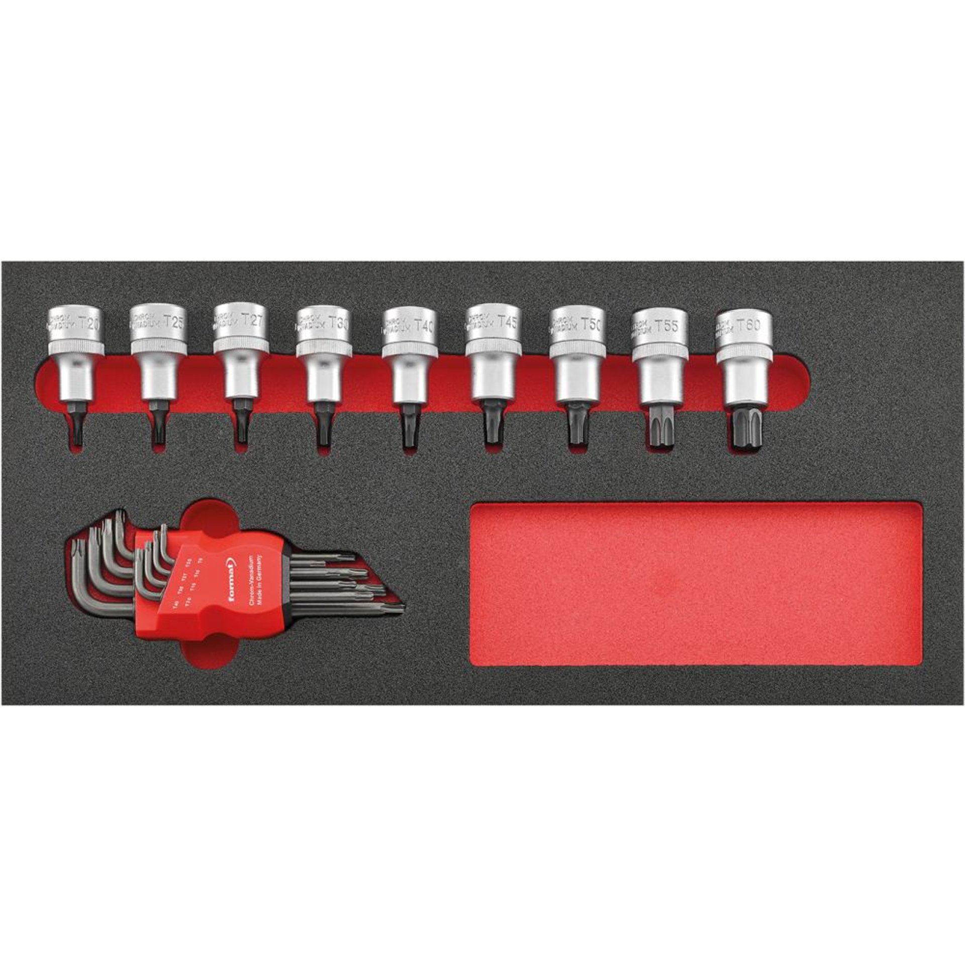 Werkzeugmodul 1/3 Steckschlüsseleinsätze 1/2" T FORMAT
