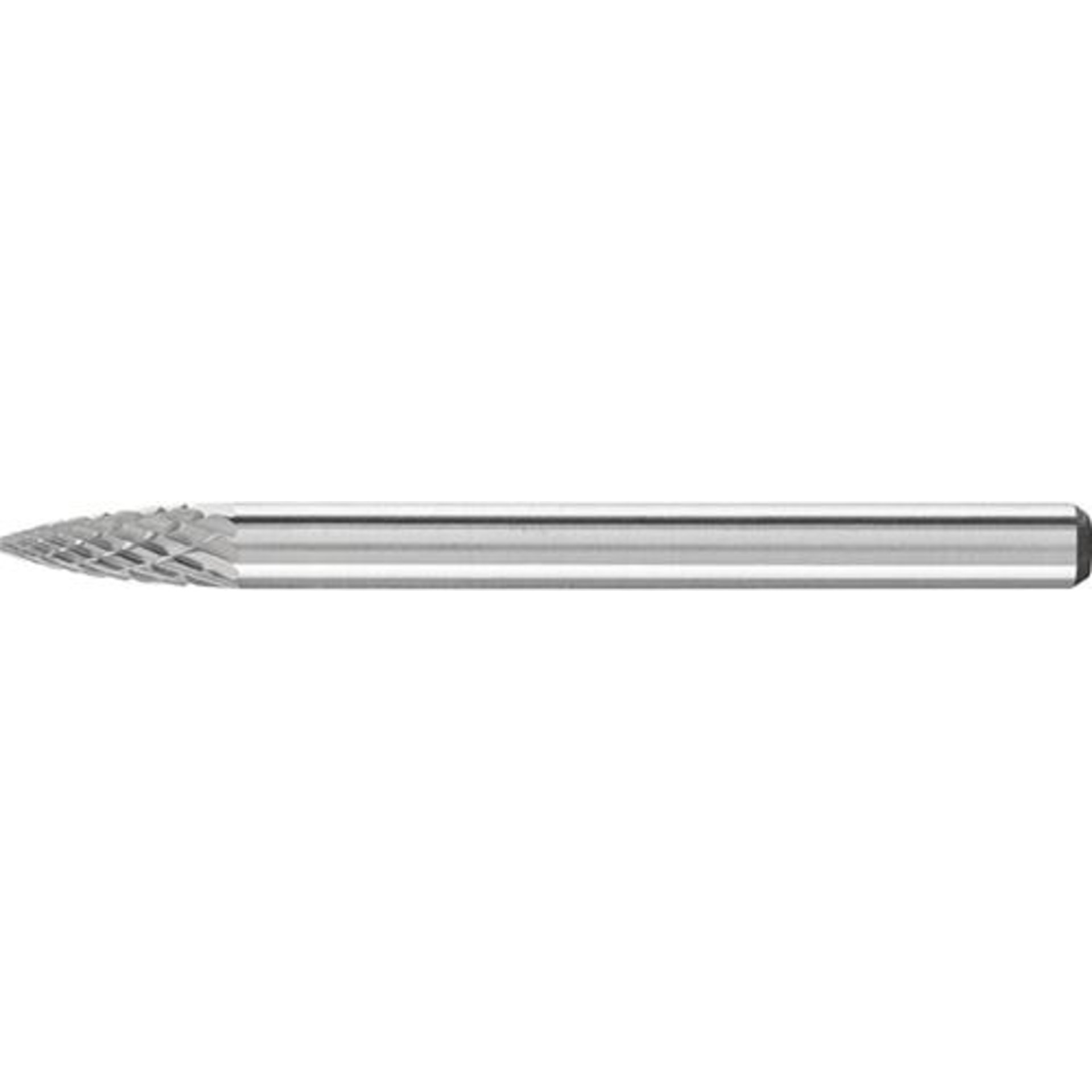 Hartmetall-Kleinfrässtift (Rotorfräser) DIN 8033 – Schaft-Ø 3 mm, Spitzbogenform SPG, Zahnung 4
