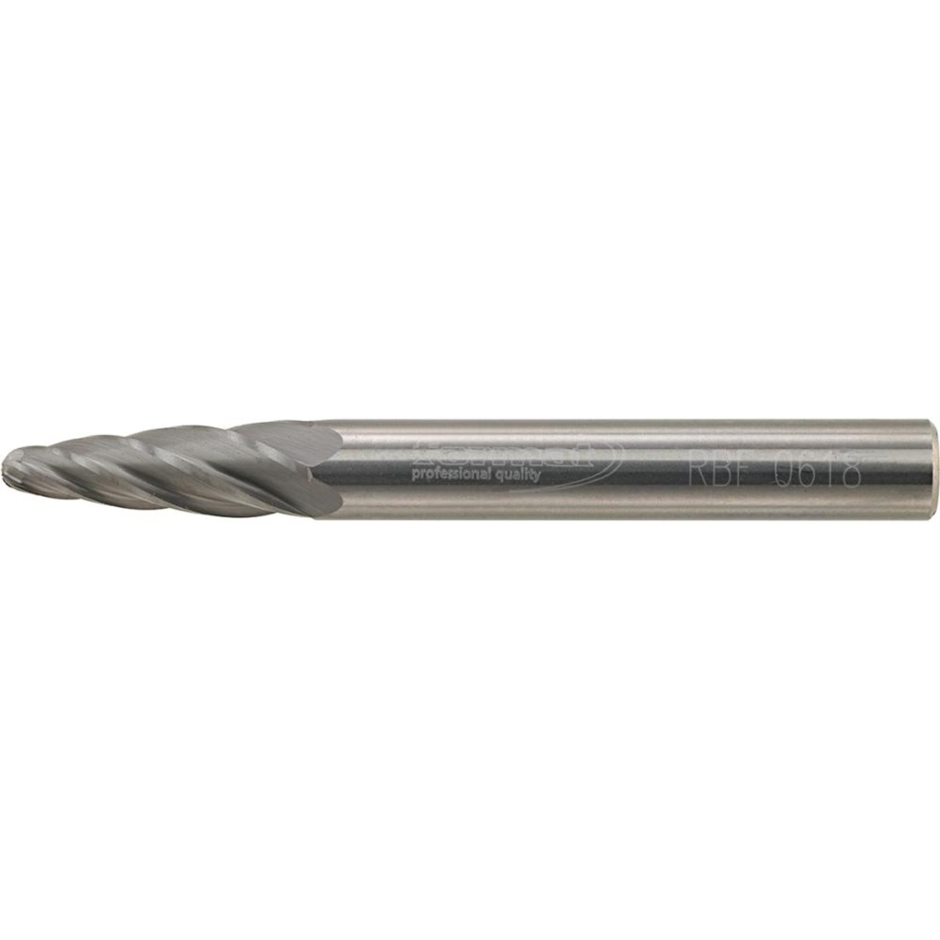 Hartmetallfrässtift (Rotorfräser) DIN 8033 – Schaft-Ø 6 mm, Rundbogenform RBF, Zahnung Alu