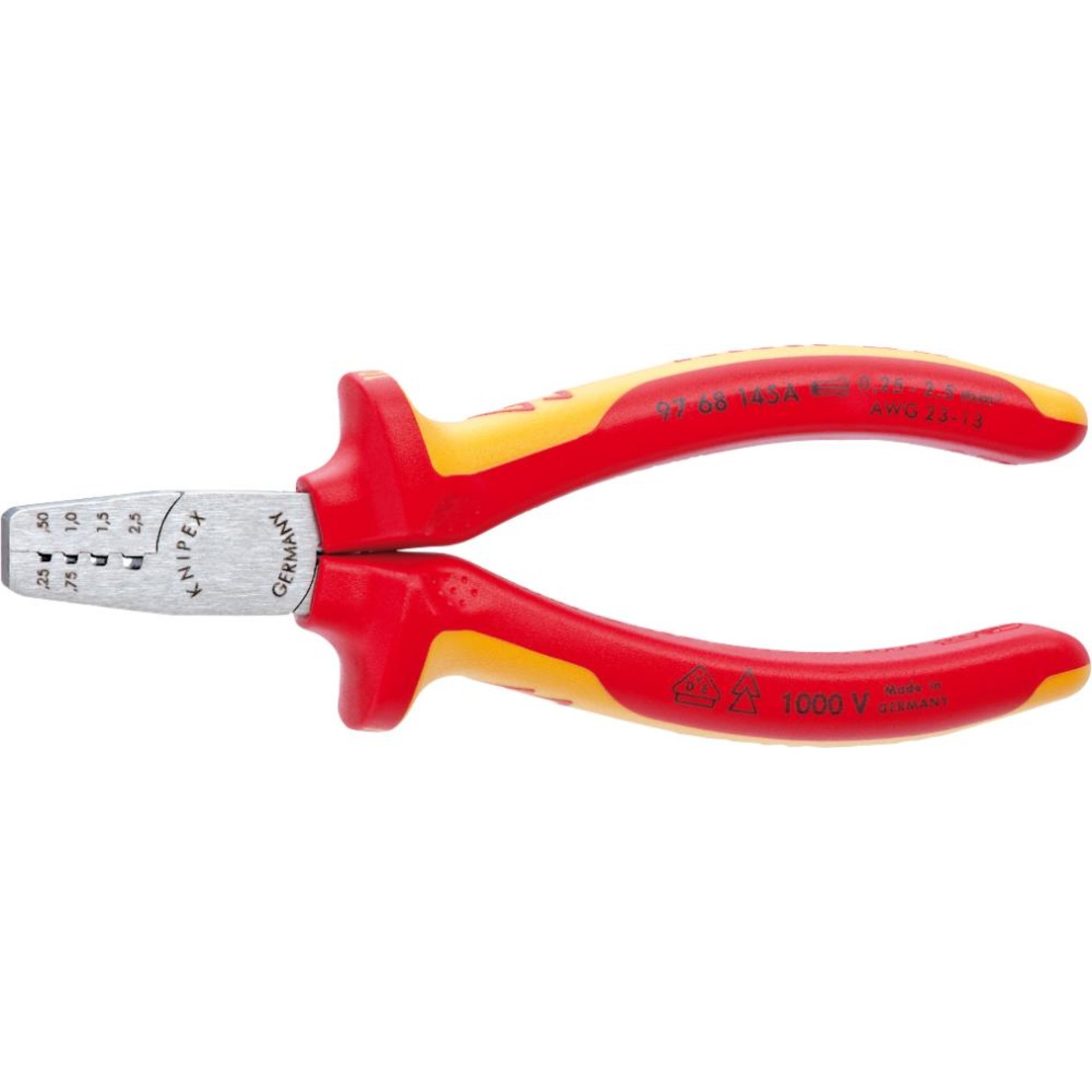 PINCE A SERTIR EMBOUTS 0,25-2,5² ISOLEE