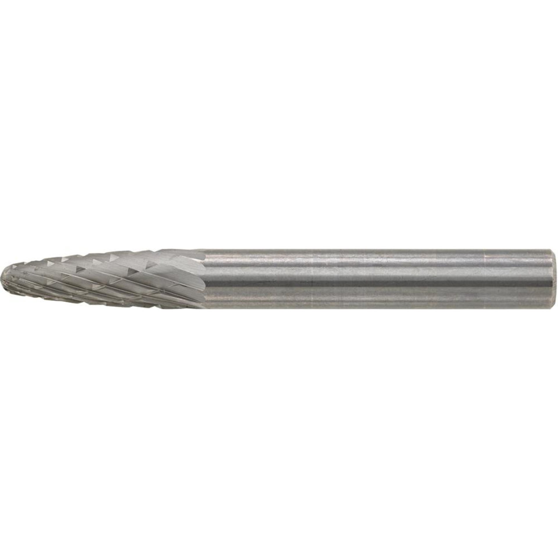 Hartmetallfrässtift (Rotorfräser) DIN 8033 – Schaft-Ø 6 mm, Rundbogenform RBF, Zahnung C