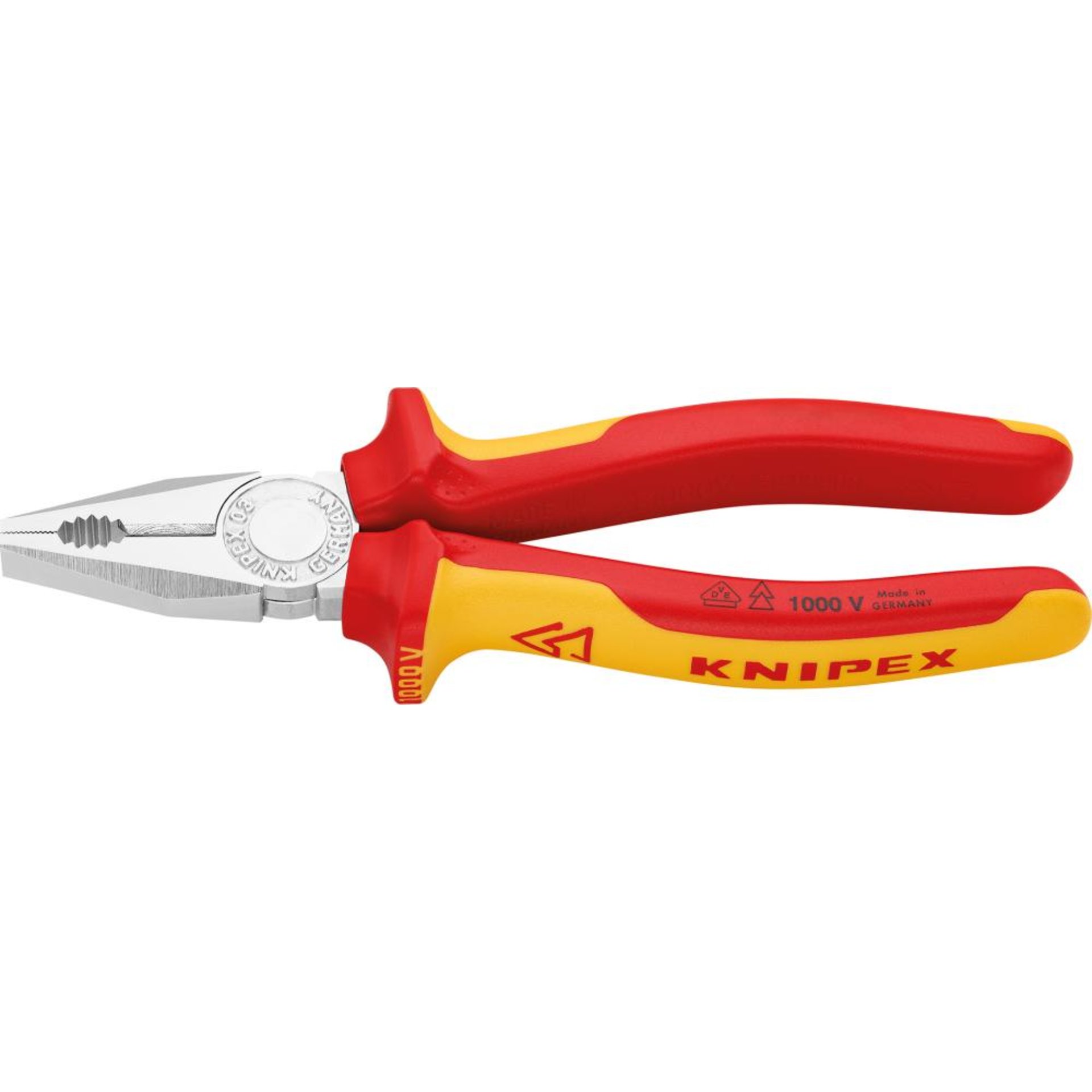 KNIPEX 03 06 160 Kombizange isoliert mit Mehrkomponenten-Hüllen, VDE-geprüft verchromt 160 mm
