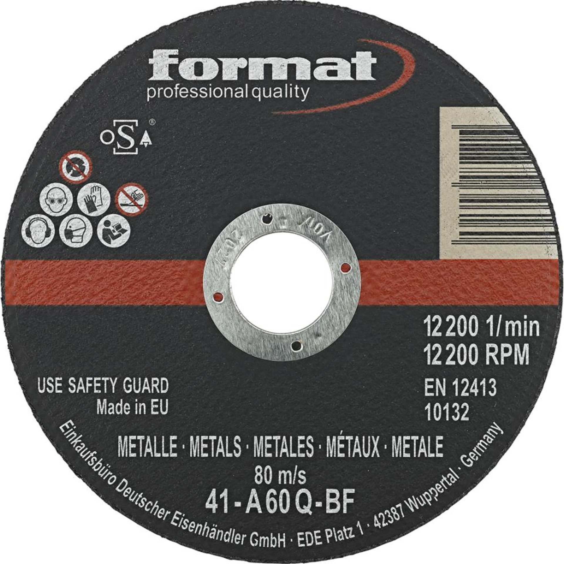 Trennscheibe gerade für Stahl 115x1,6mm FORMAT