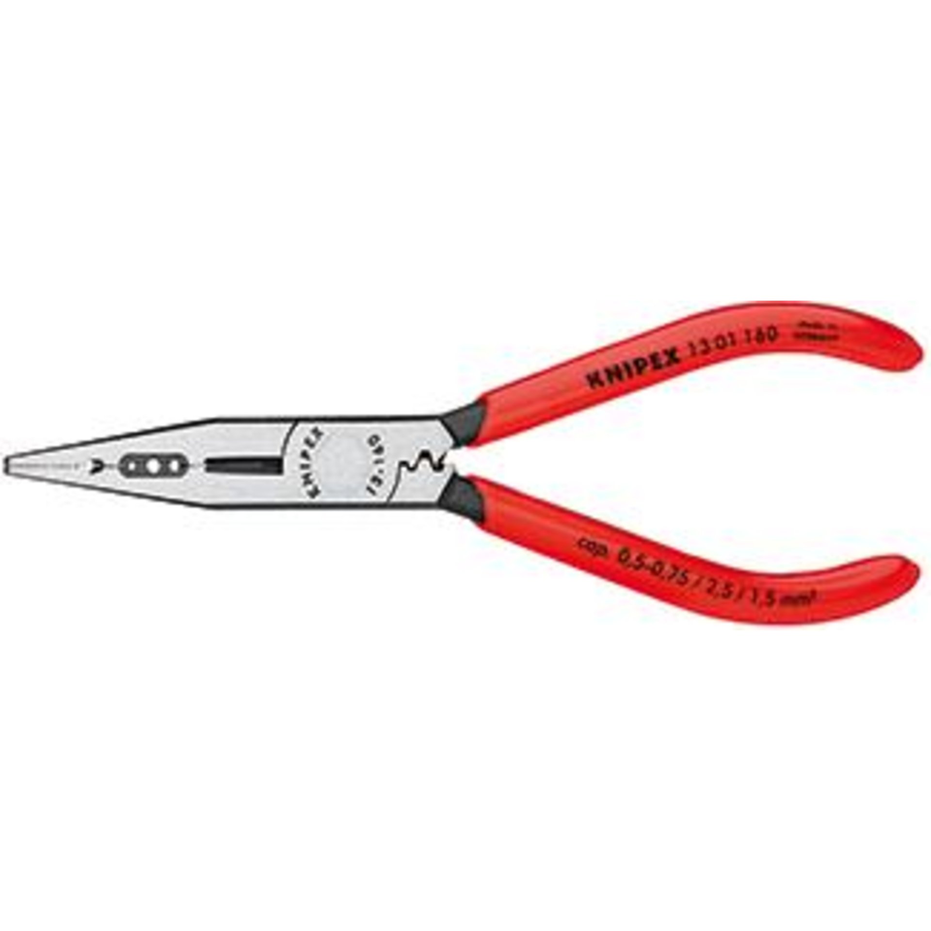 KNIPEX 13 01 160 Verdrahtungszange mit Kunststoff überzogen schwarz atramentiert 160 mm