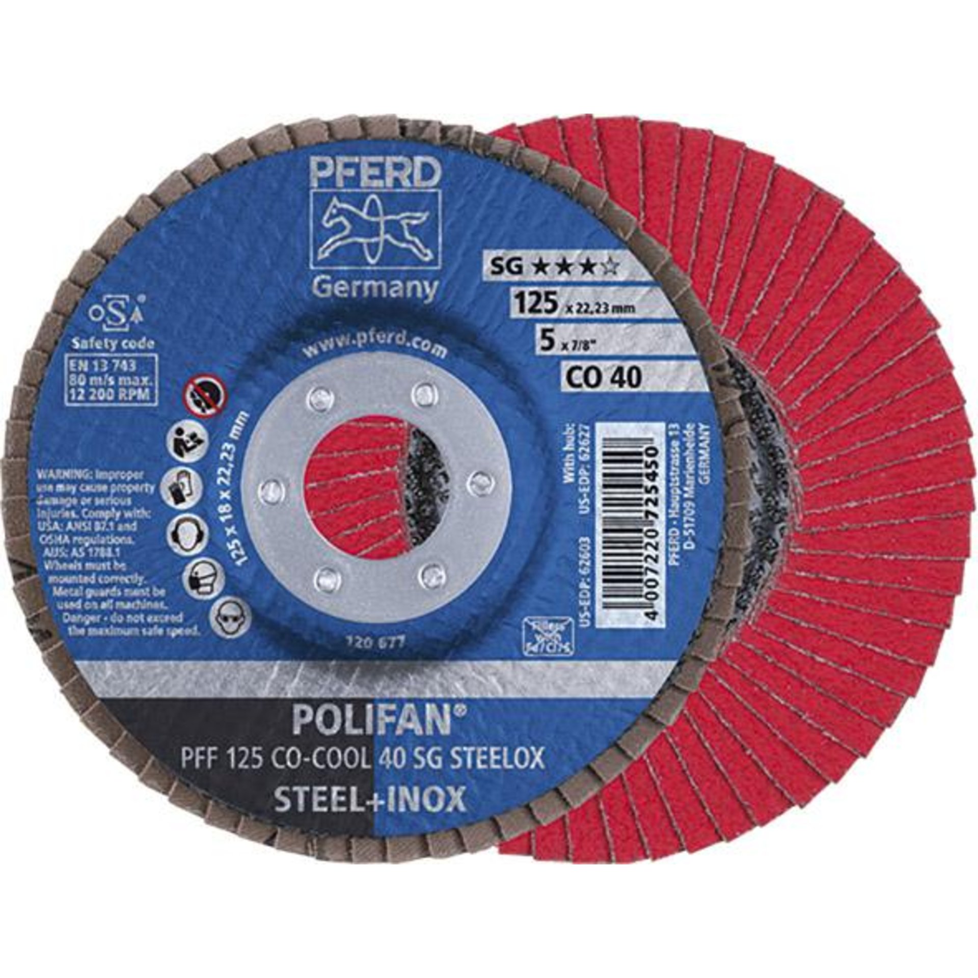 Fächerschleifscheibe SGP-COOL gerade 125mm CO40 Pferd