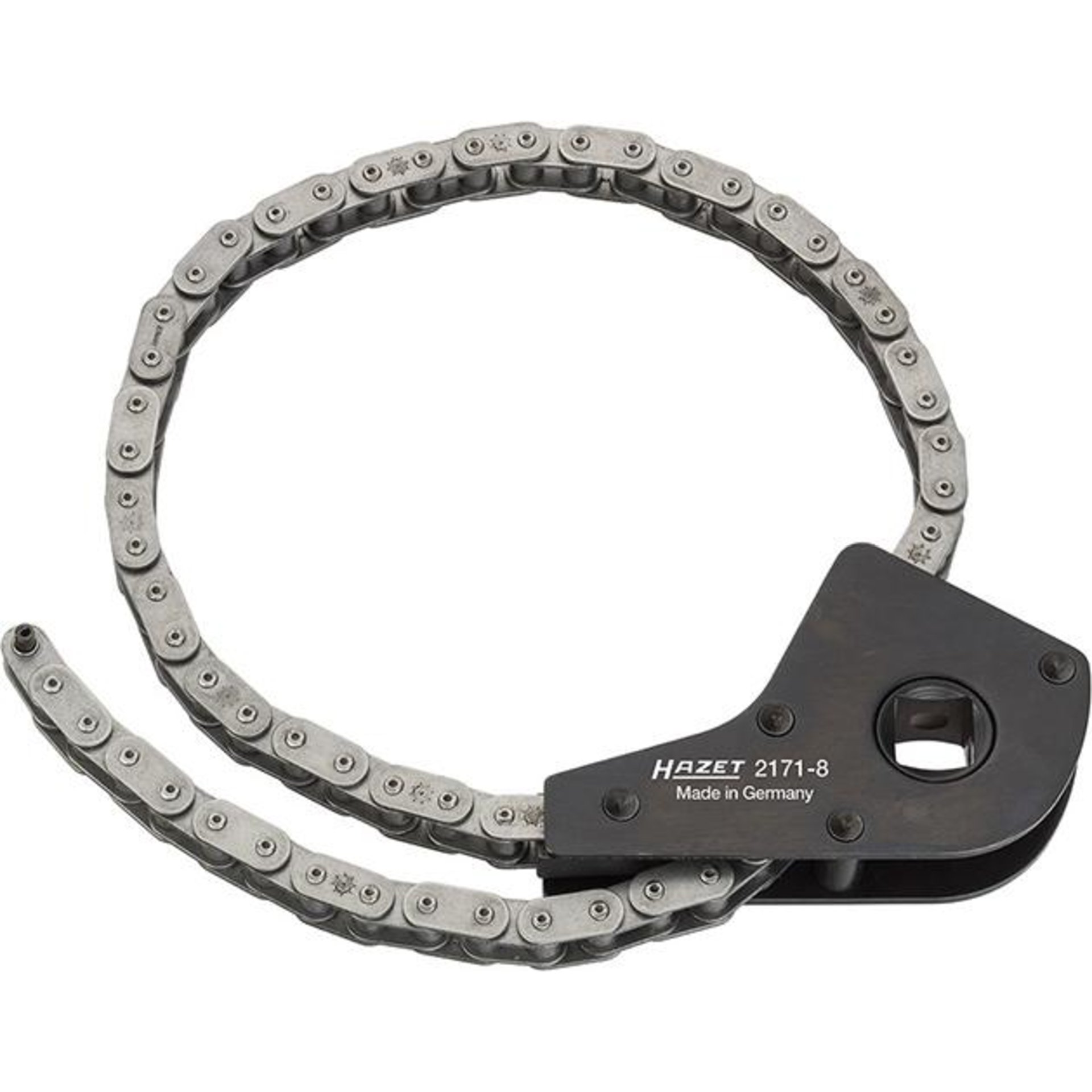 HAZET Oil filter chain wrench 2171-8 ∙ 1/2 inch (12.5 mm) square, hollow ∙ 50 – 150 mm