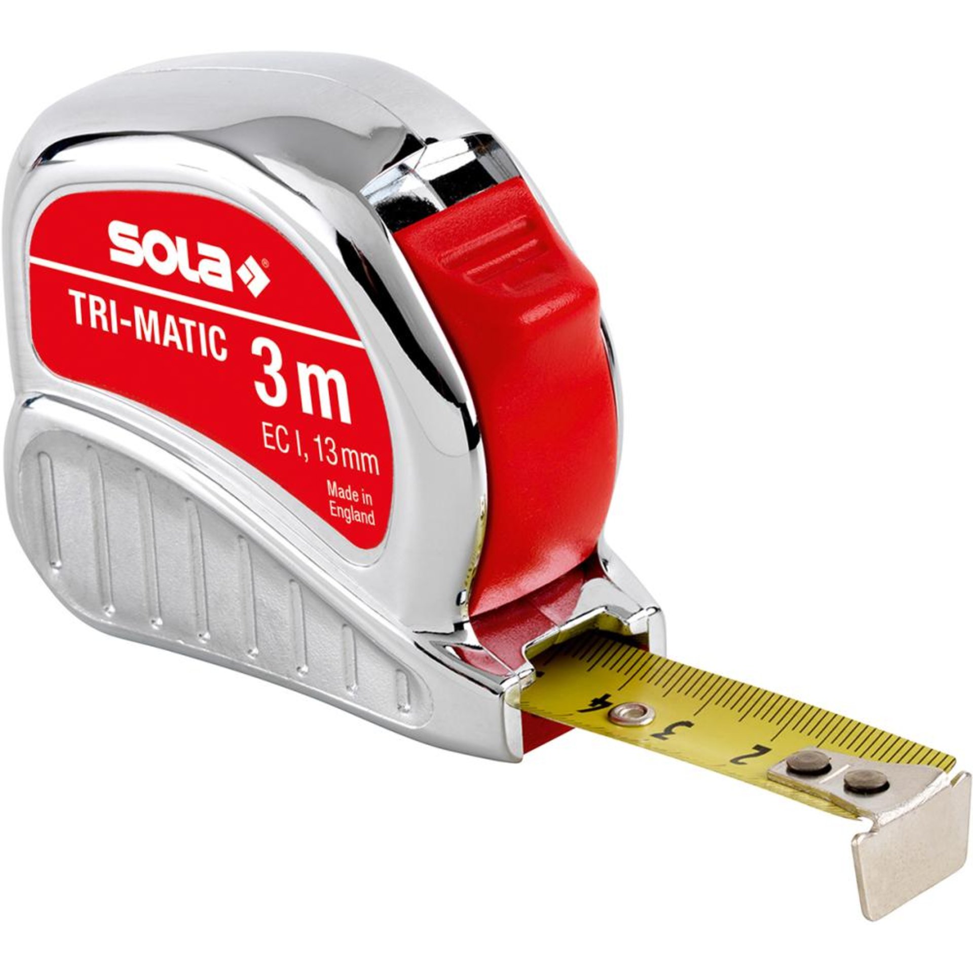 Taschenbandmaß Trimatic 3mx13mm gelb Sola