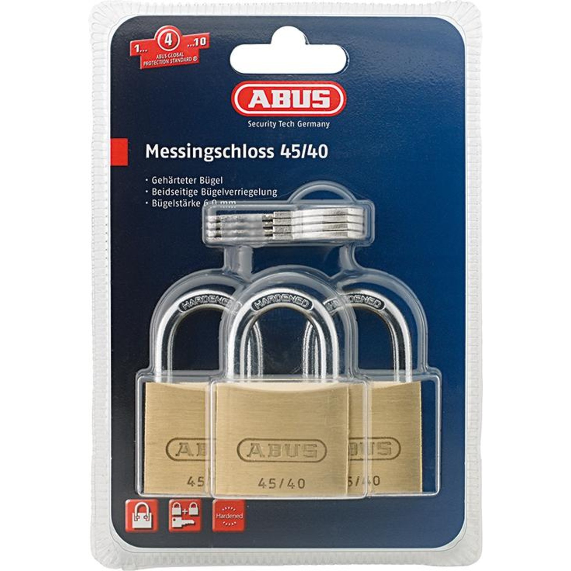Messing-Vorhangschloss-Set 45