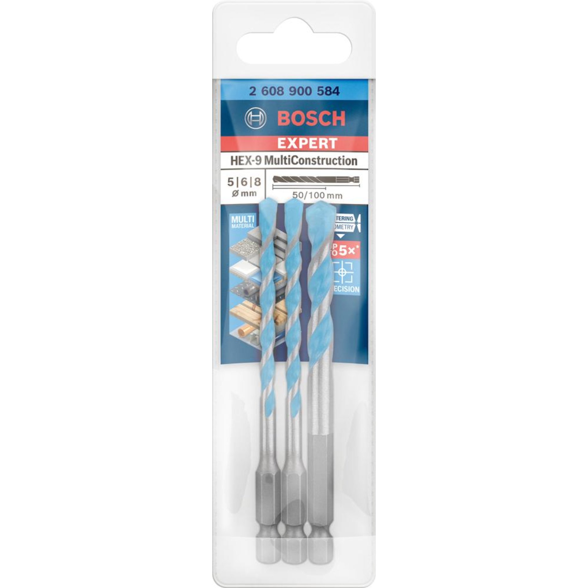 Schlagbohrersatz HEX-9 3tlg. 5/6/8 mm EXPERT Bosch
