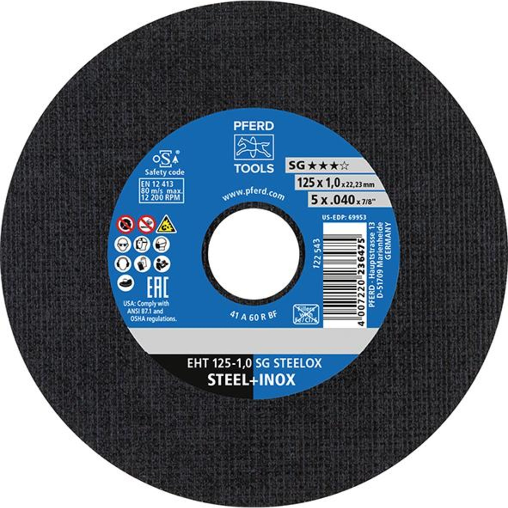 Trennscheibe gerade A46RSG-INOX 115x1,6mm PFERD