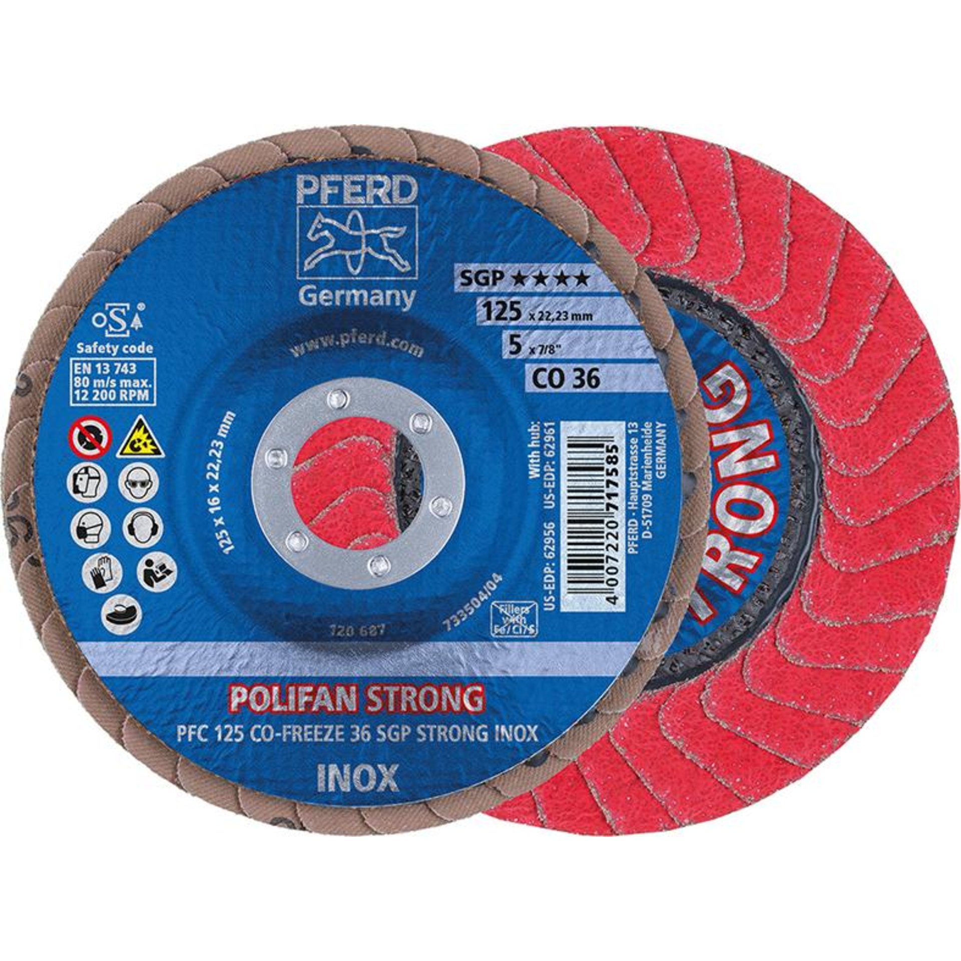 Fächerschleifscheibe CO50FREEZE SGP STRONG 125mm K50 Pferd