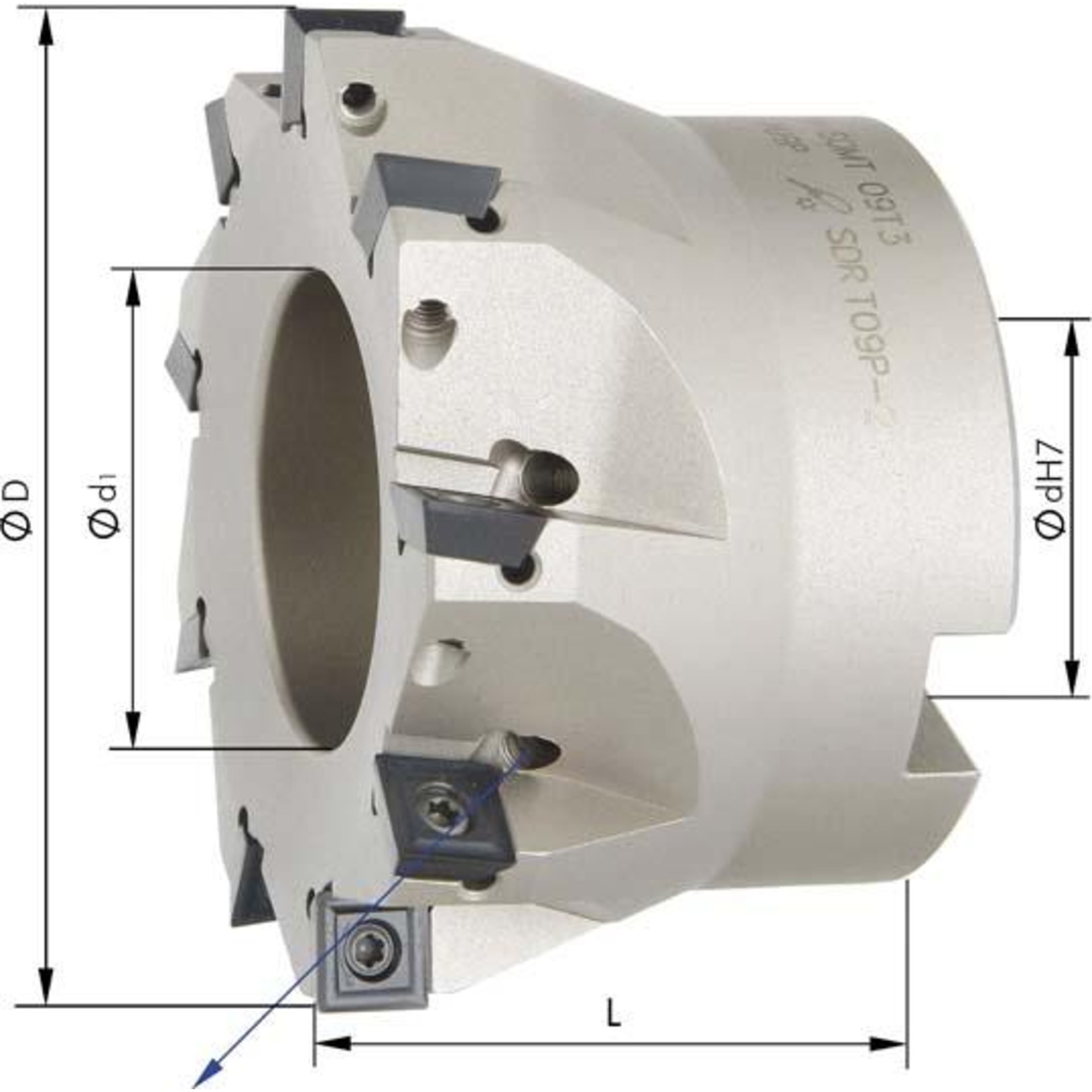 Aufsteck-Eckmesserkopf D50mm Z6 für SOMT 09T3. FORMAT